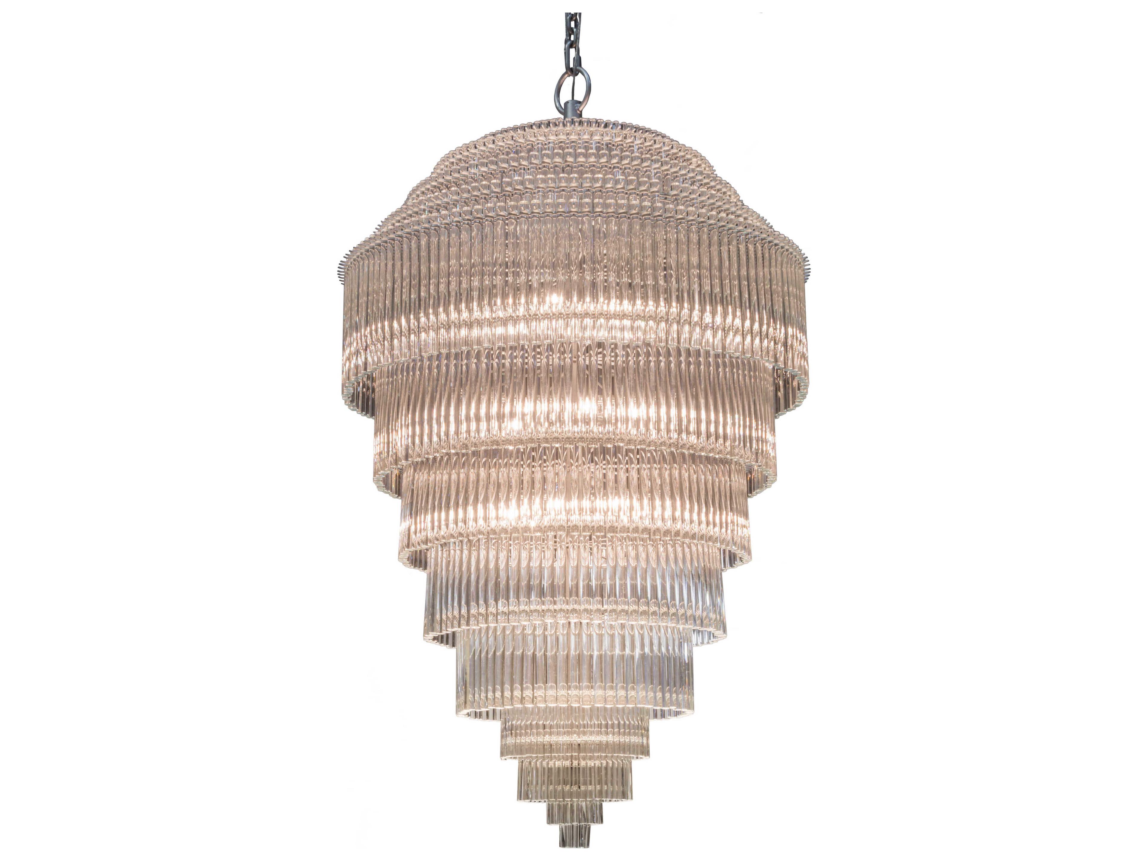 Meyda Marquee 18-Light8-Light Silver Crystal Glass Tiered Chandelier