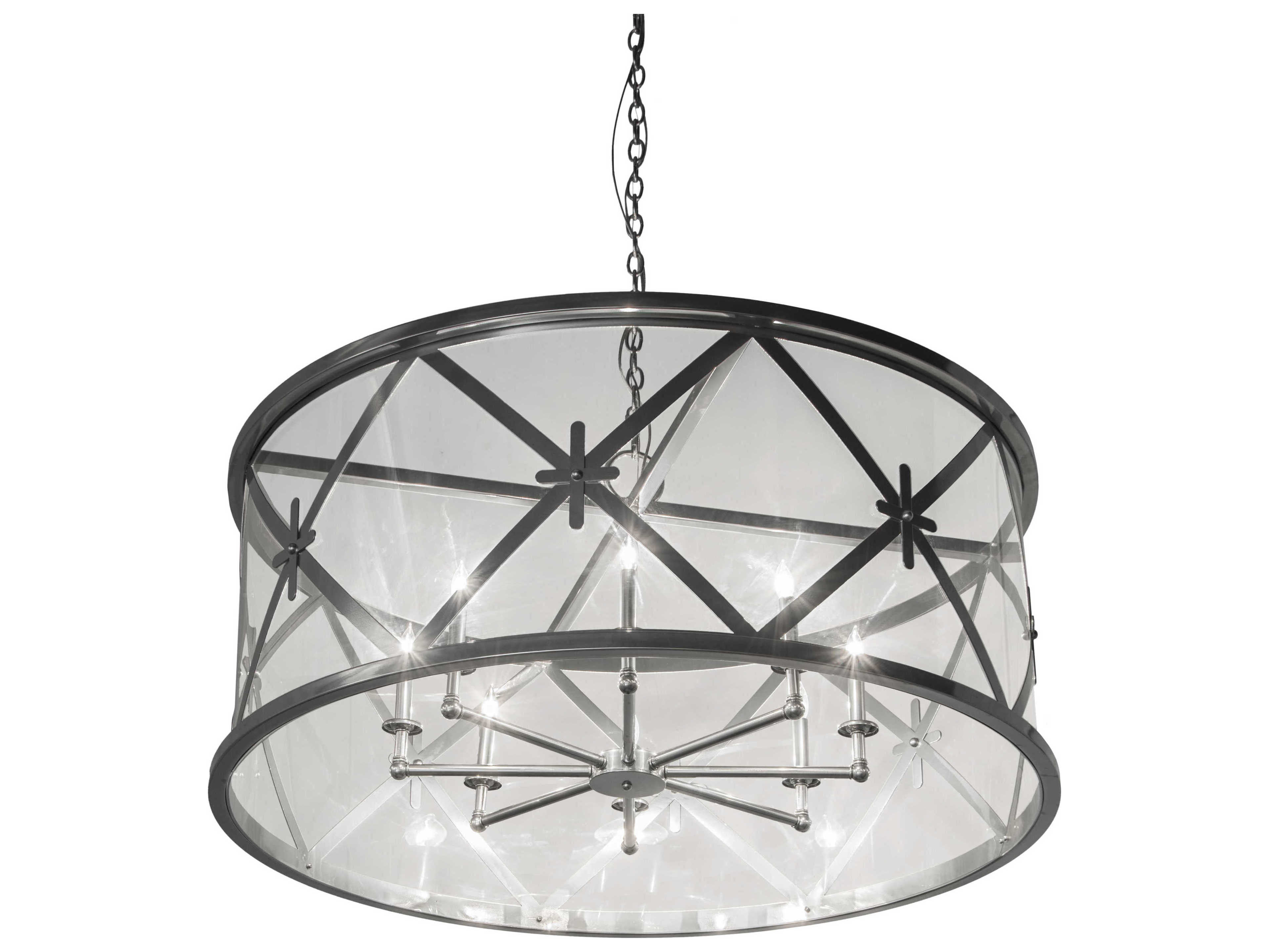Meyda Penelope 8-Light Chrome Glass Candelabra Drum Chandelier