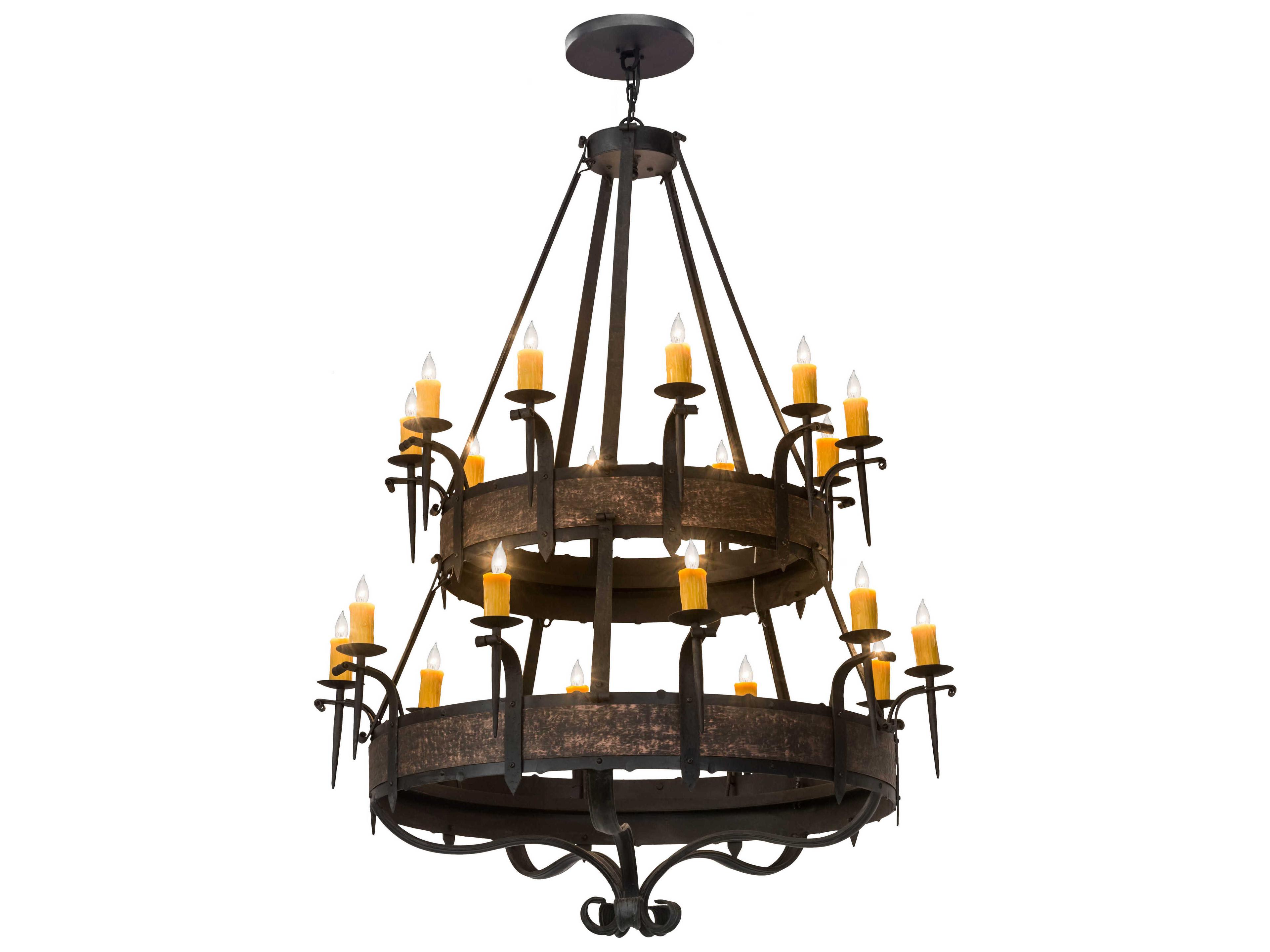 Meyda Costello 20-Light Black Glass Candelabra Chandelier