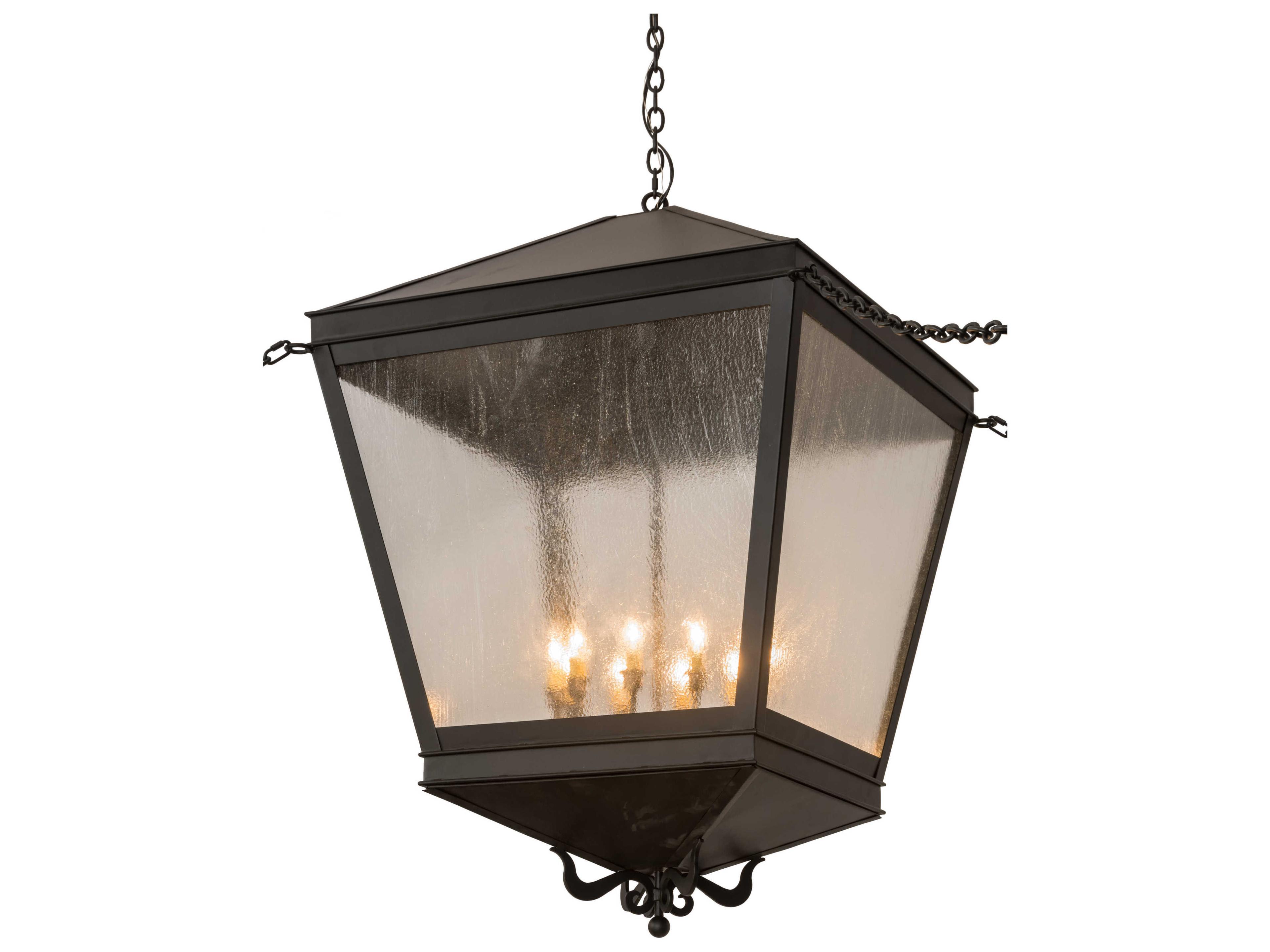 Meyda Madeline 10-Light Black Glass Candelabra Lantern Chandelier