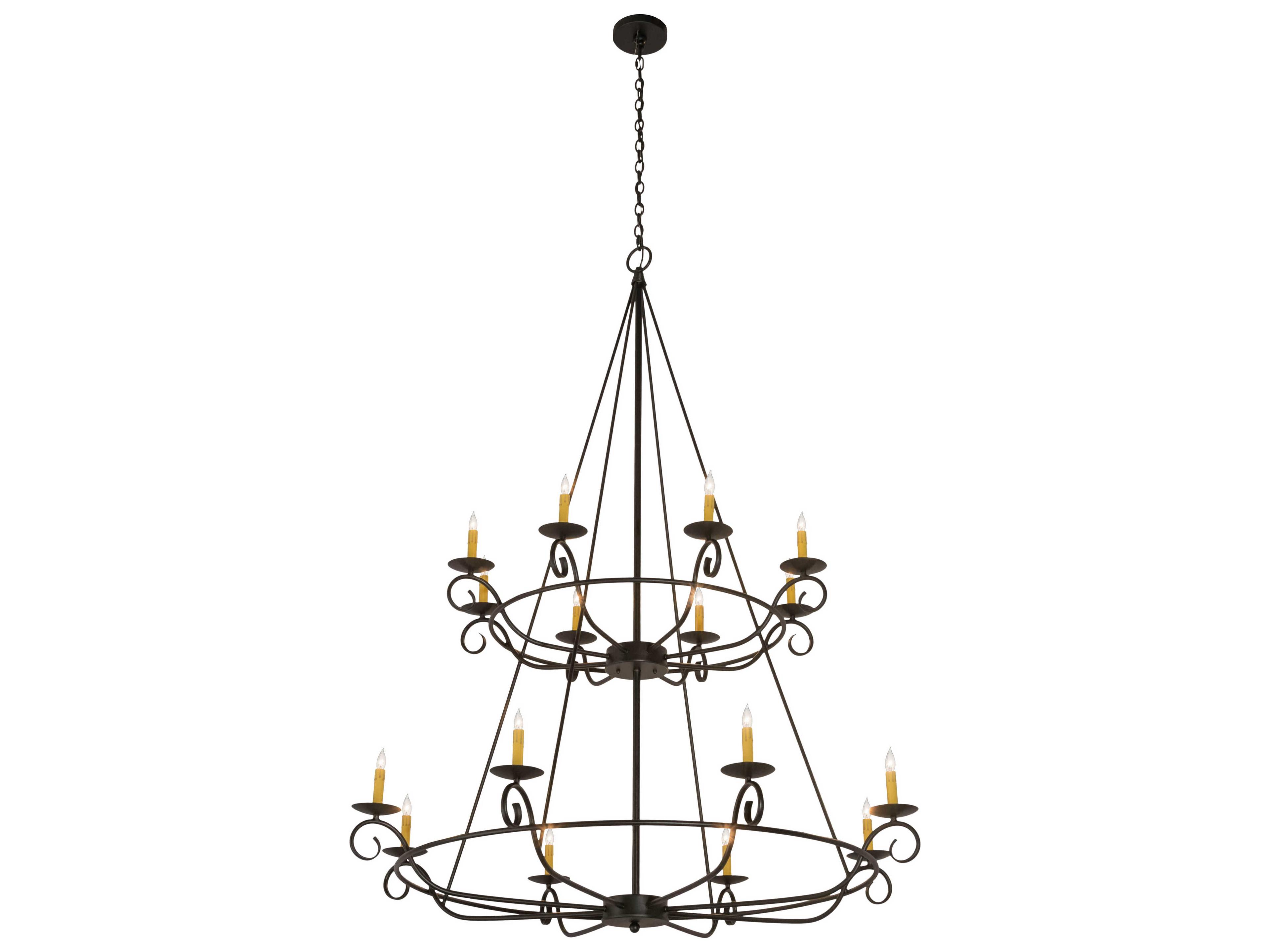 Meyda Estrella 16-Light Black Glass Candelabra Chandelier