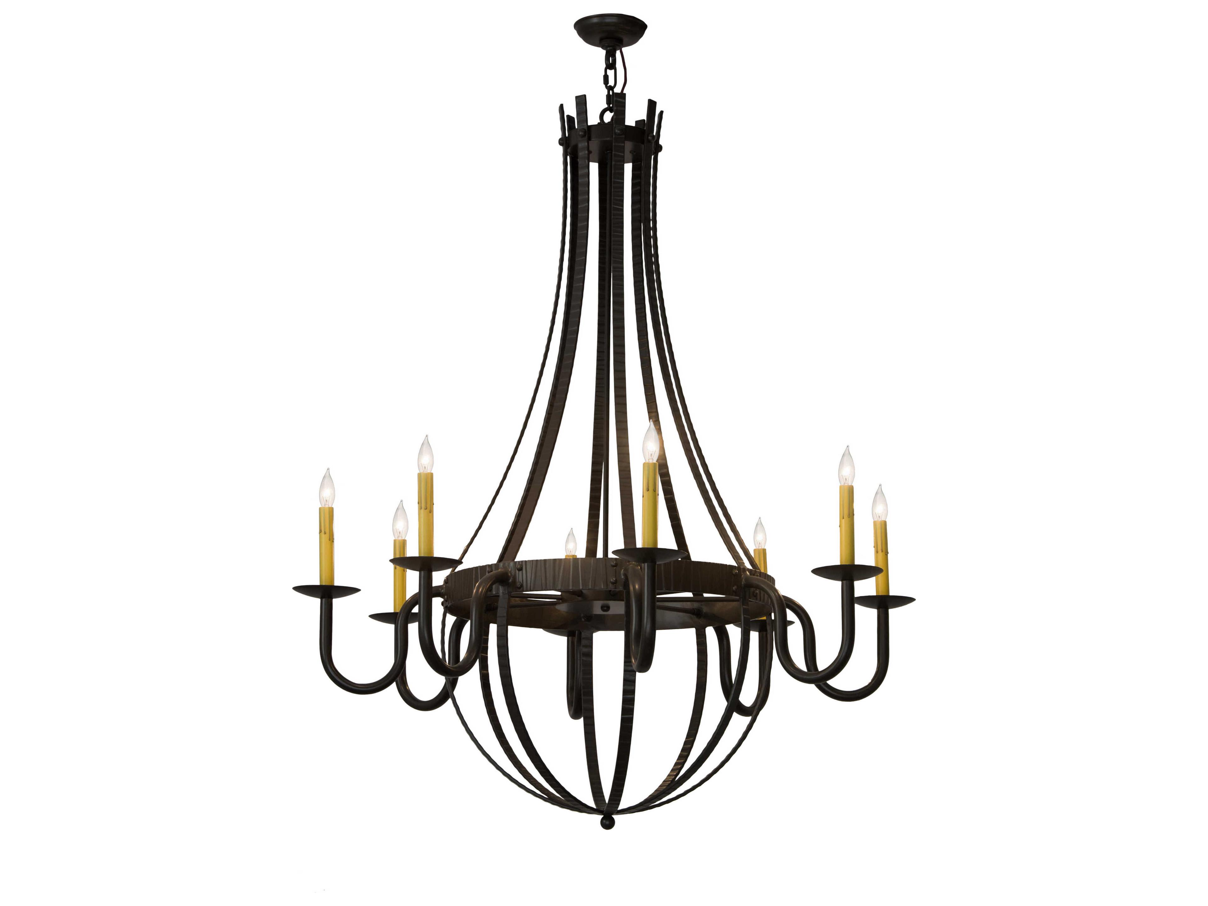 Meyda Barrel Stave 8-Light Bronze Candelabra Chandelier