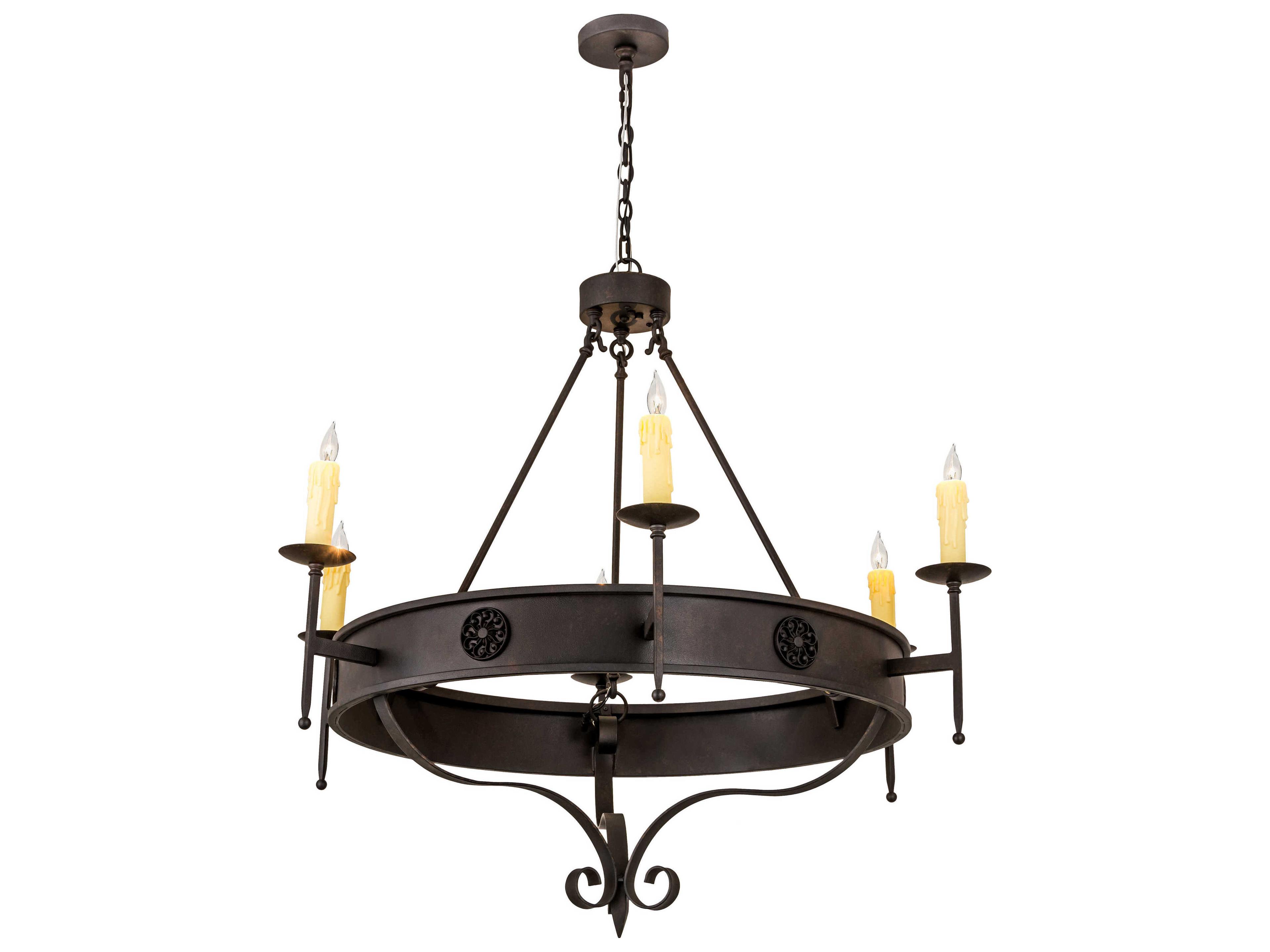 Meyda Lorenzo 6-Light Brown Candelabra Chandelier