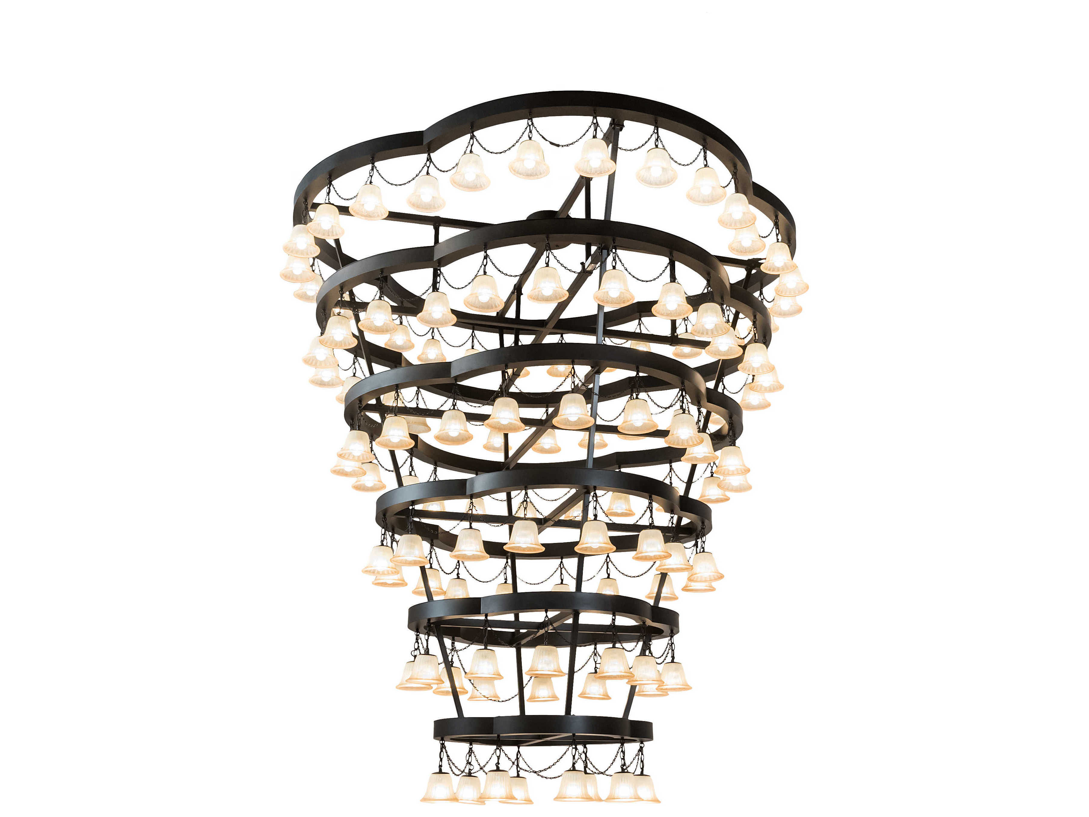 Meyda Cretella 108-Light Black Glass Empire Tiered Chandelier