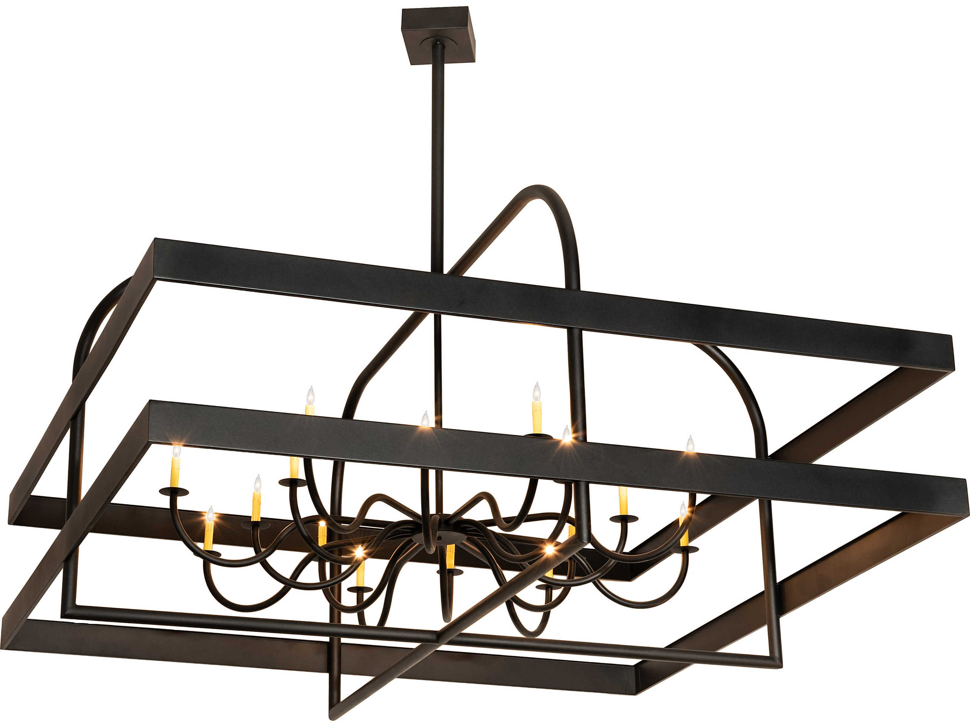 Meyda Aldari 16-Light Black Candelabra Geometric Chandelier