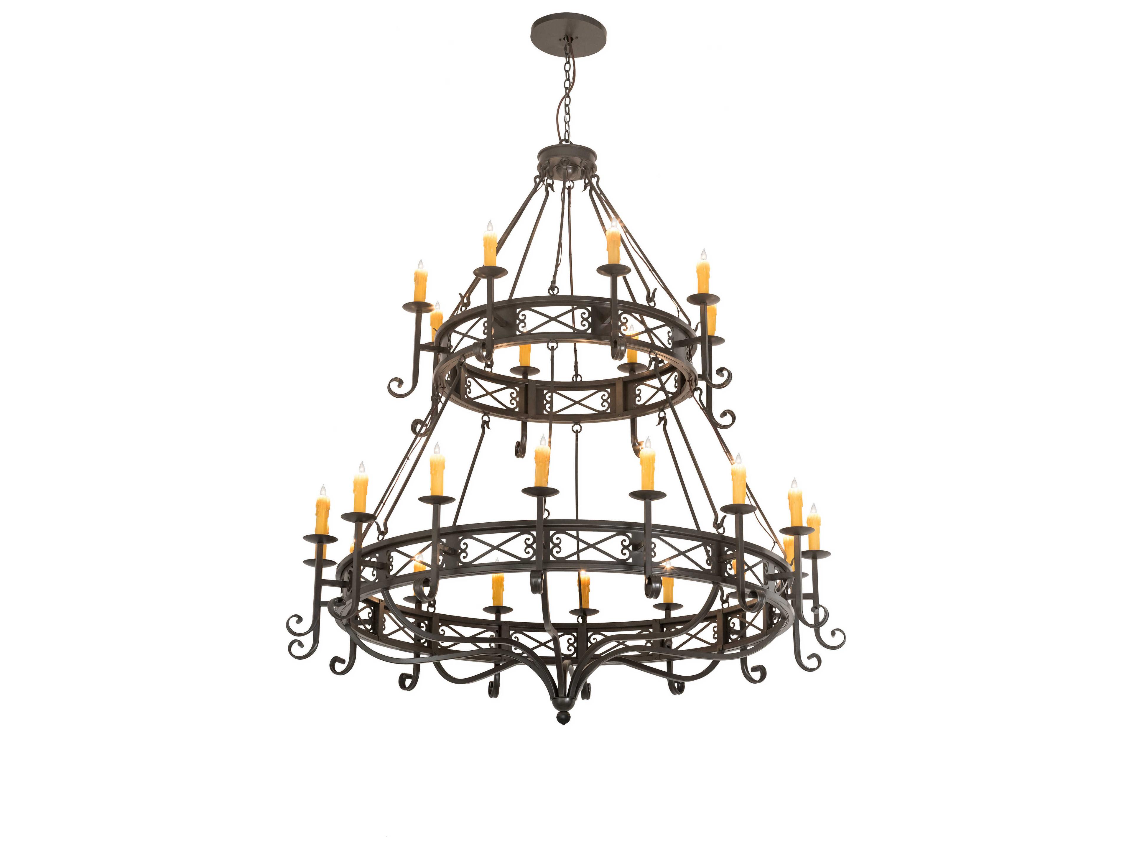 Meyda Gina 24-Light Bronze Glass Candelabra Tiered Chandelier