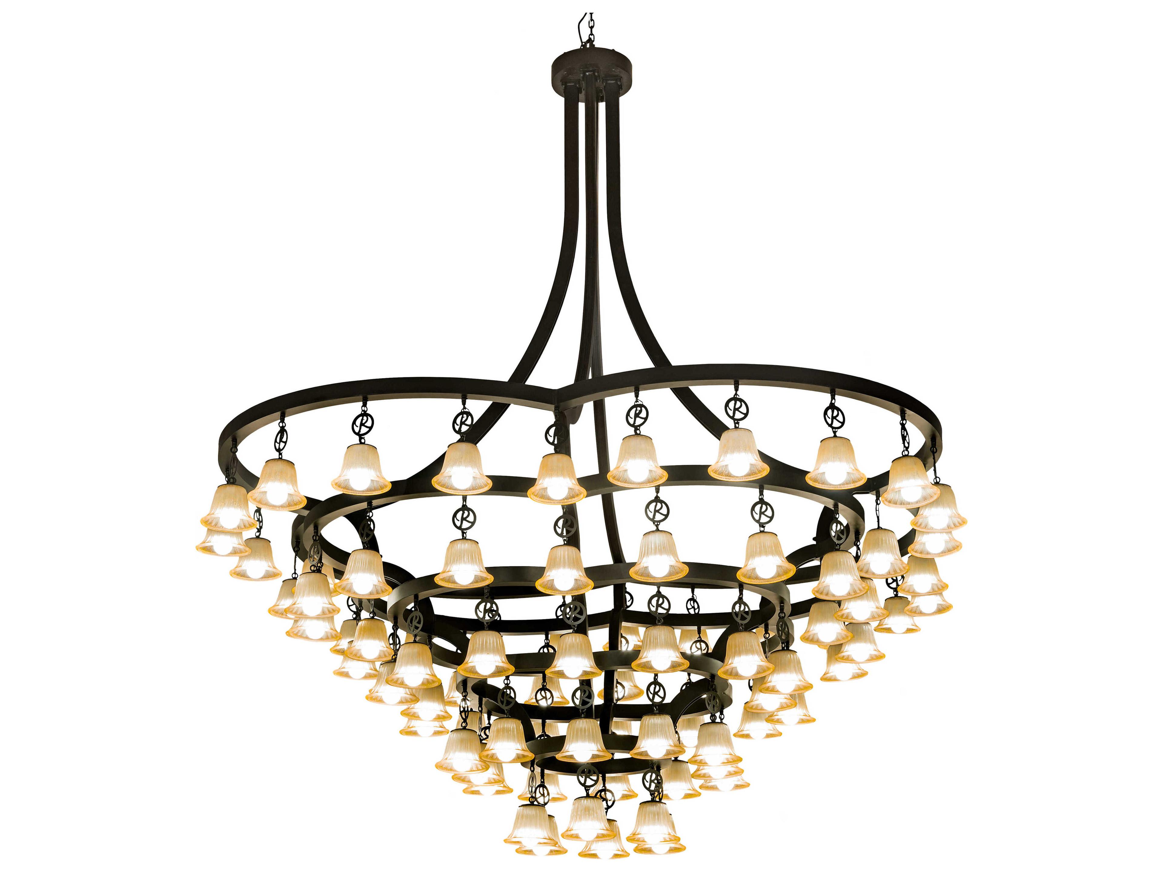 Meyda Cretella 86-Light Black LED Empire Tiered Chandelier