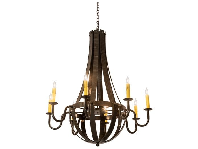 Meyda Barrel Stave 8-Light Bronze Candelabra Chandelier