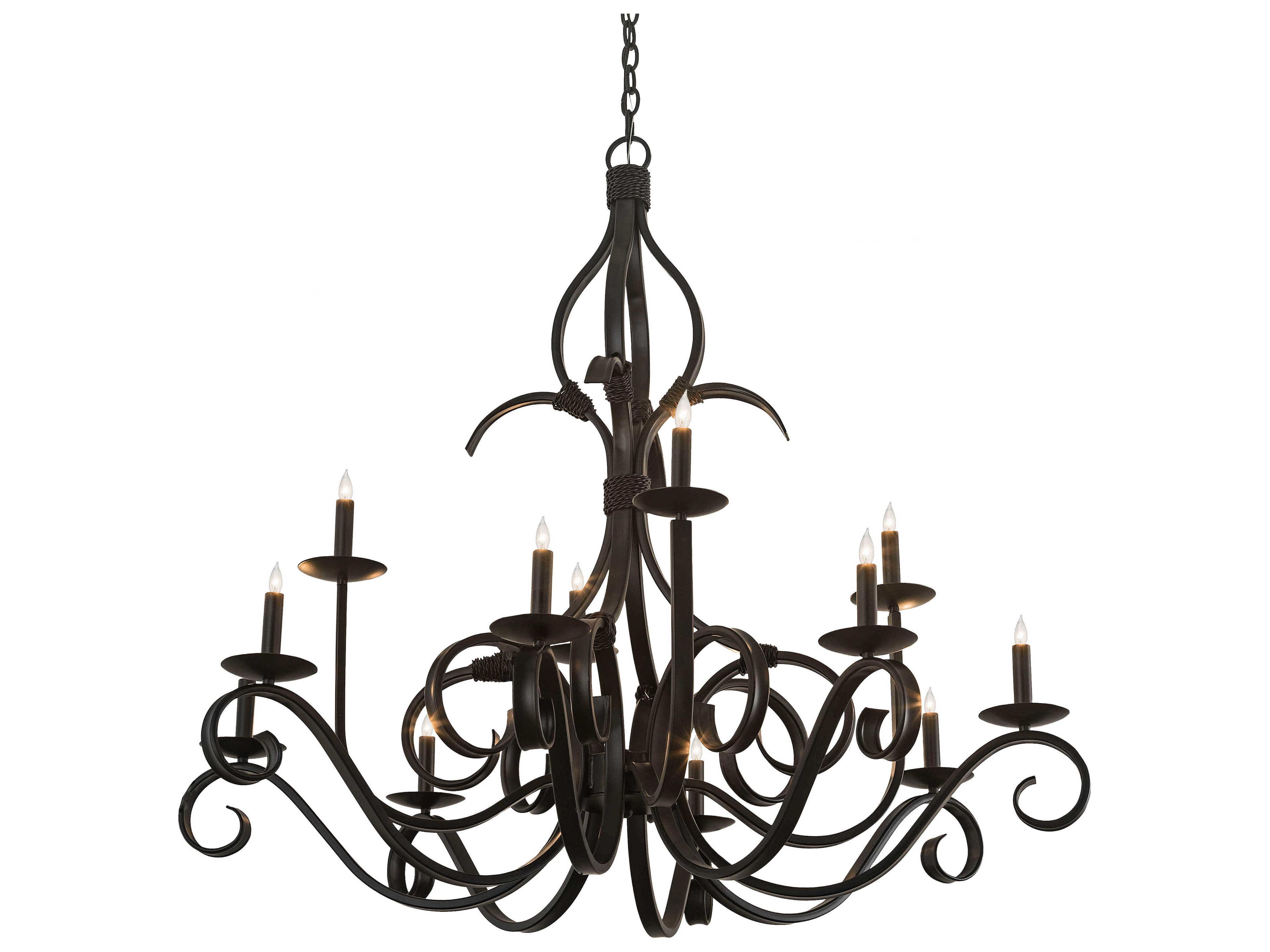 Meyda 12-Light Black Candelabra Chandelier
