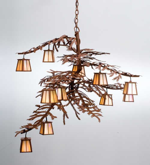 Meyda Pine Branch 12-Light Brown Glass Chandelier