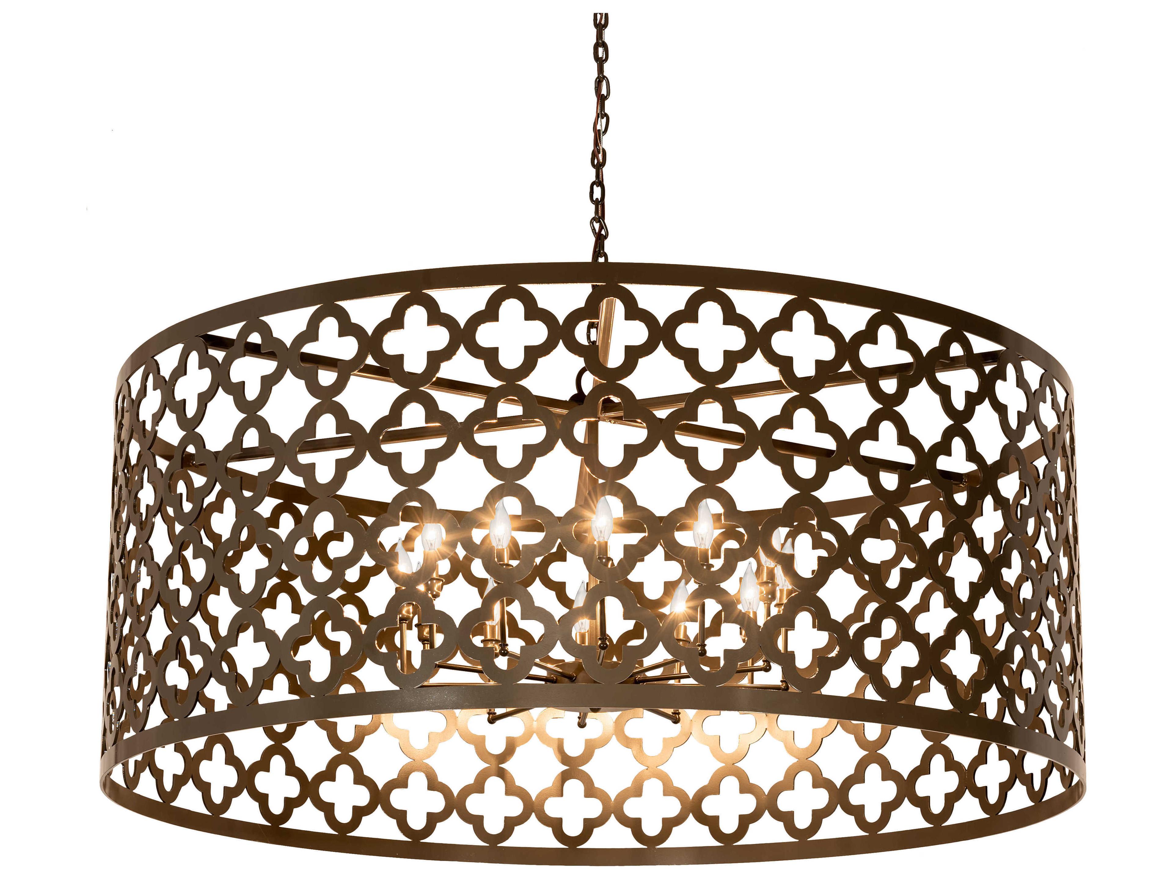 Meyda 12-Light Bronze Drum Chandelier
