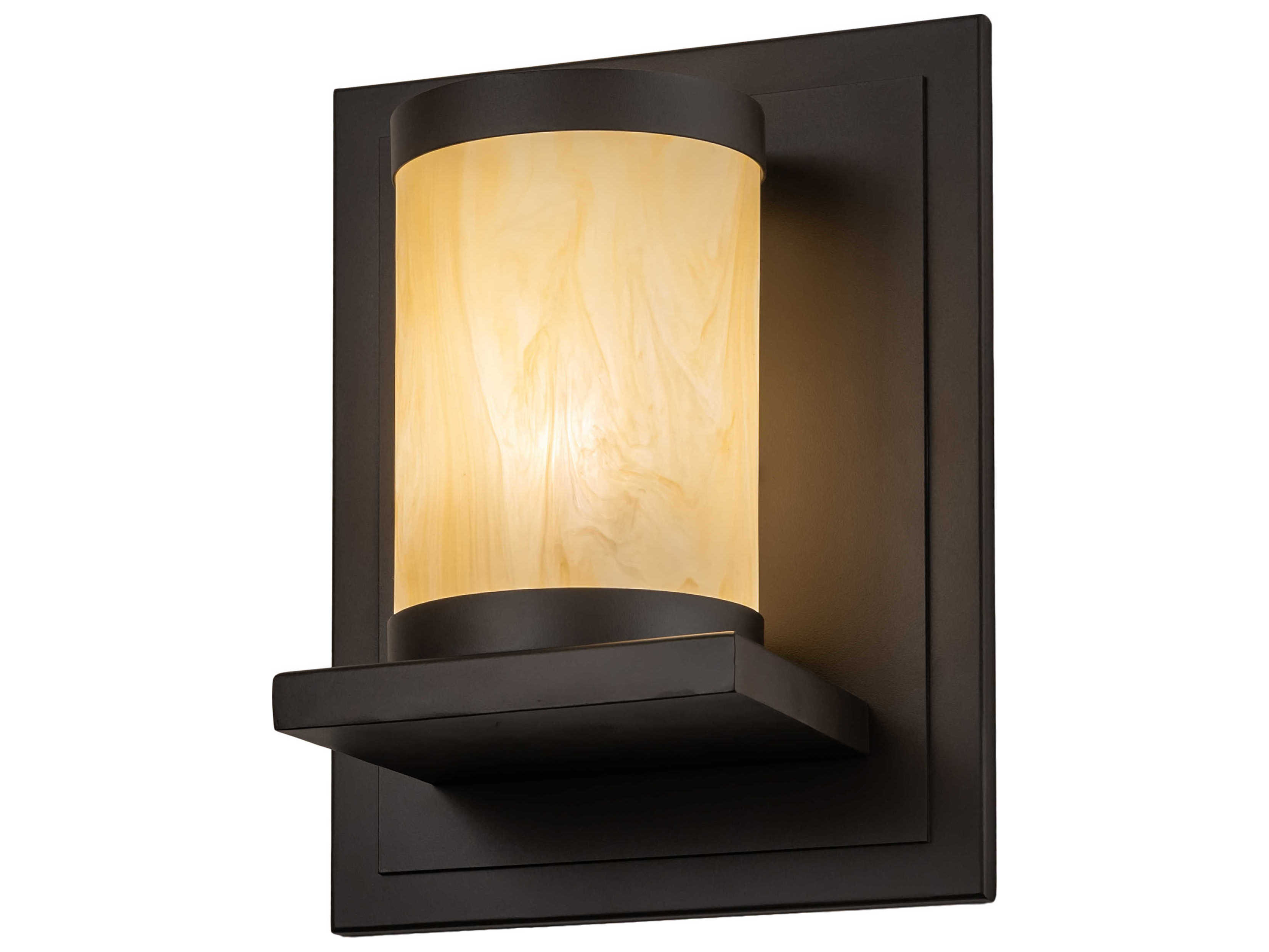 Meyda Legacy House 1-Light Oil Rubbed Bronze Off White Wall Sconce