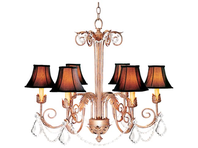 Meyda Lindsay 6-Light Crystal Gold Empire Chandelier