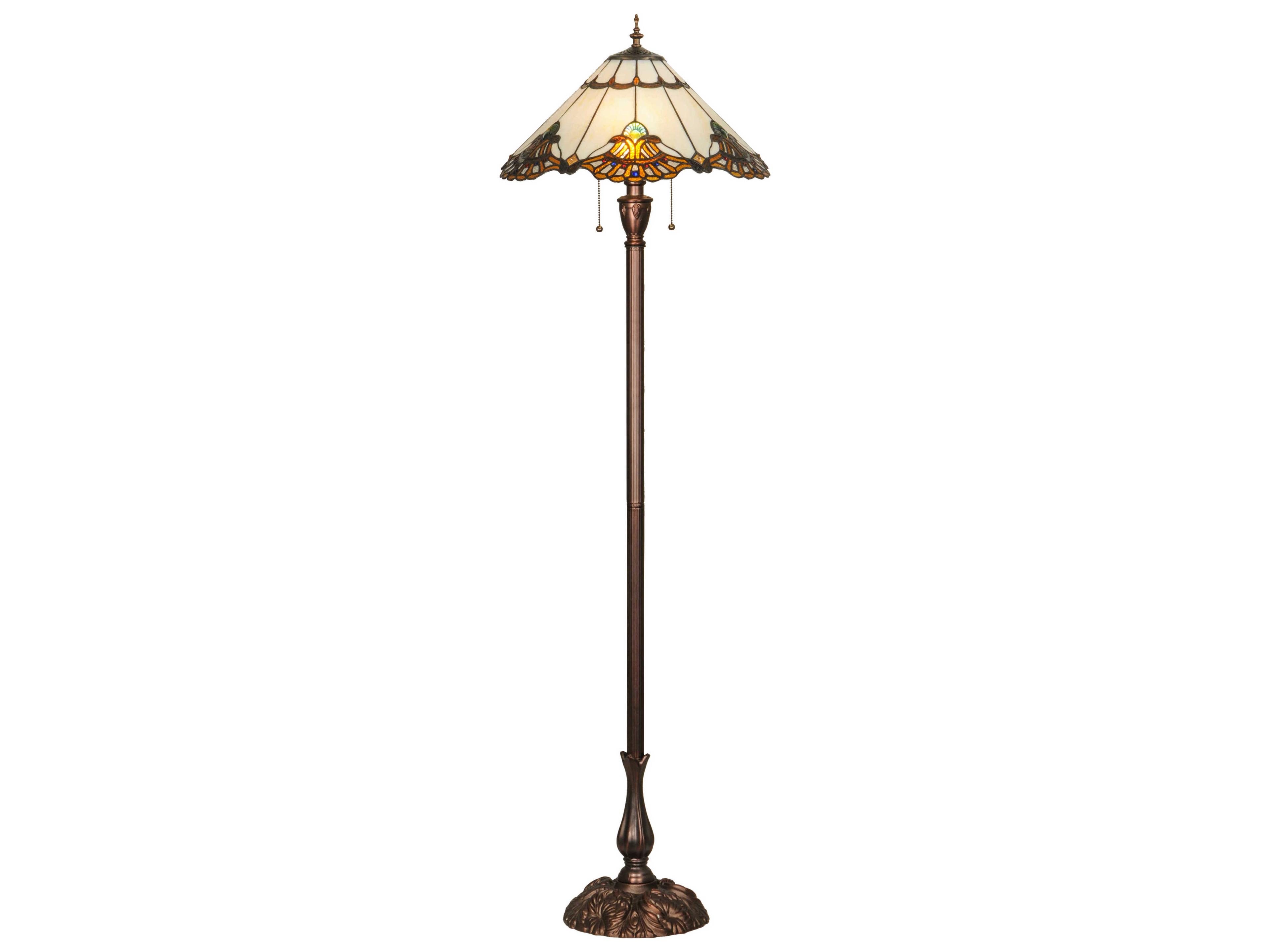 Meyda Shell with Jewels Bronze Tiffany Floor Lamp