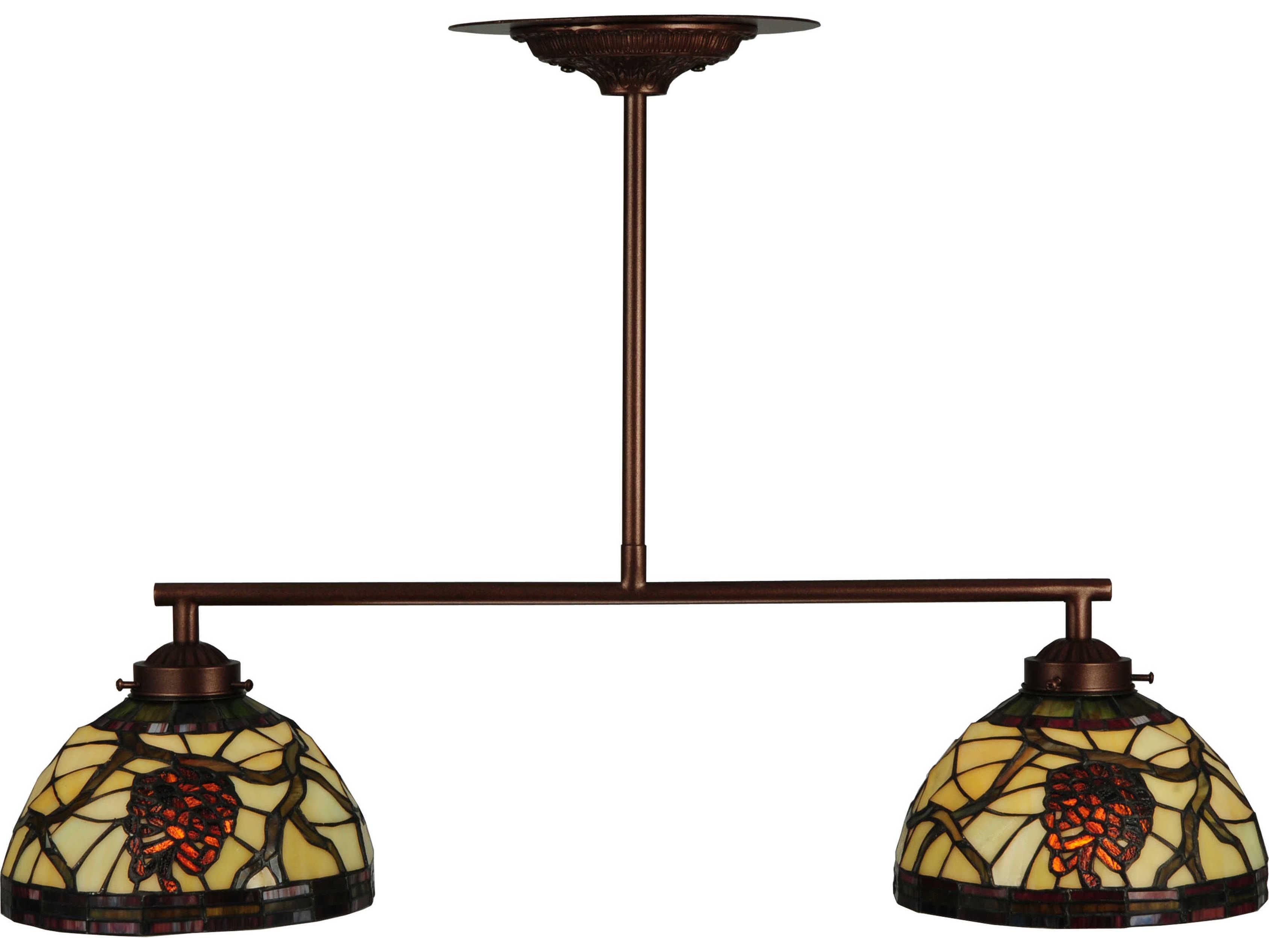 Meyda Lodge 2-Light Bronze Bowl Island Pendant