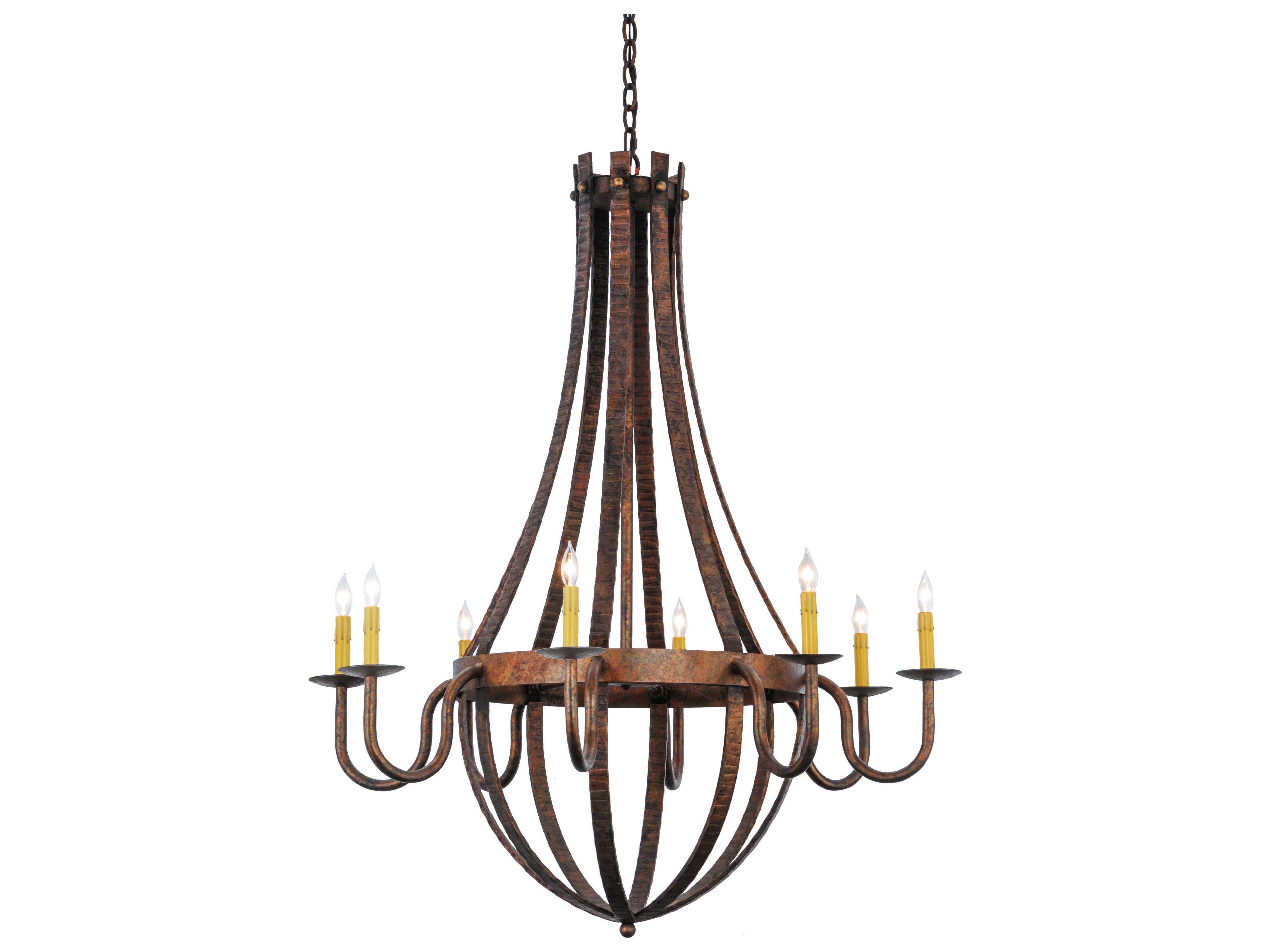 Meyda Barrel Stave 8-Light Red Candelabra Chandelier