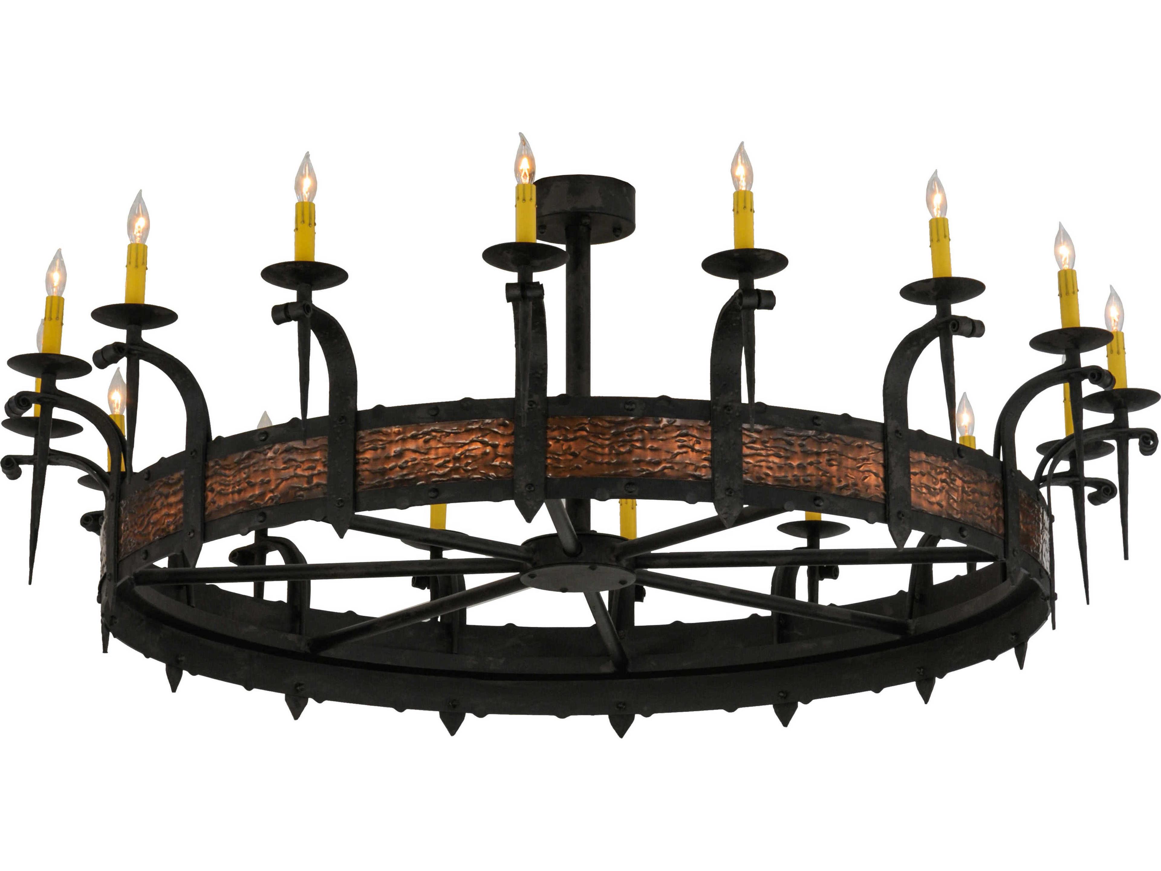 Meyda Costello 16-Light-Light Black Candelabra Round Chandelier