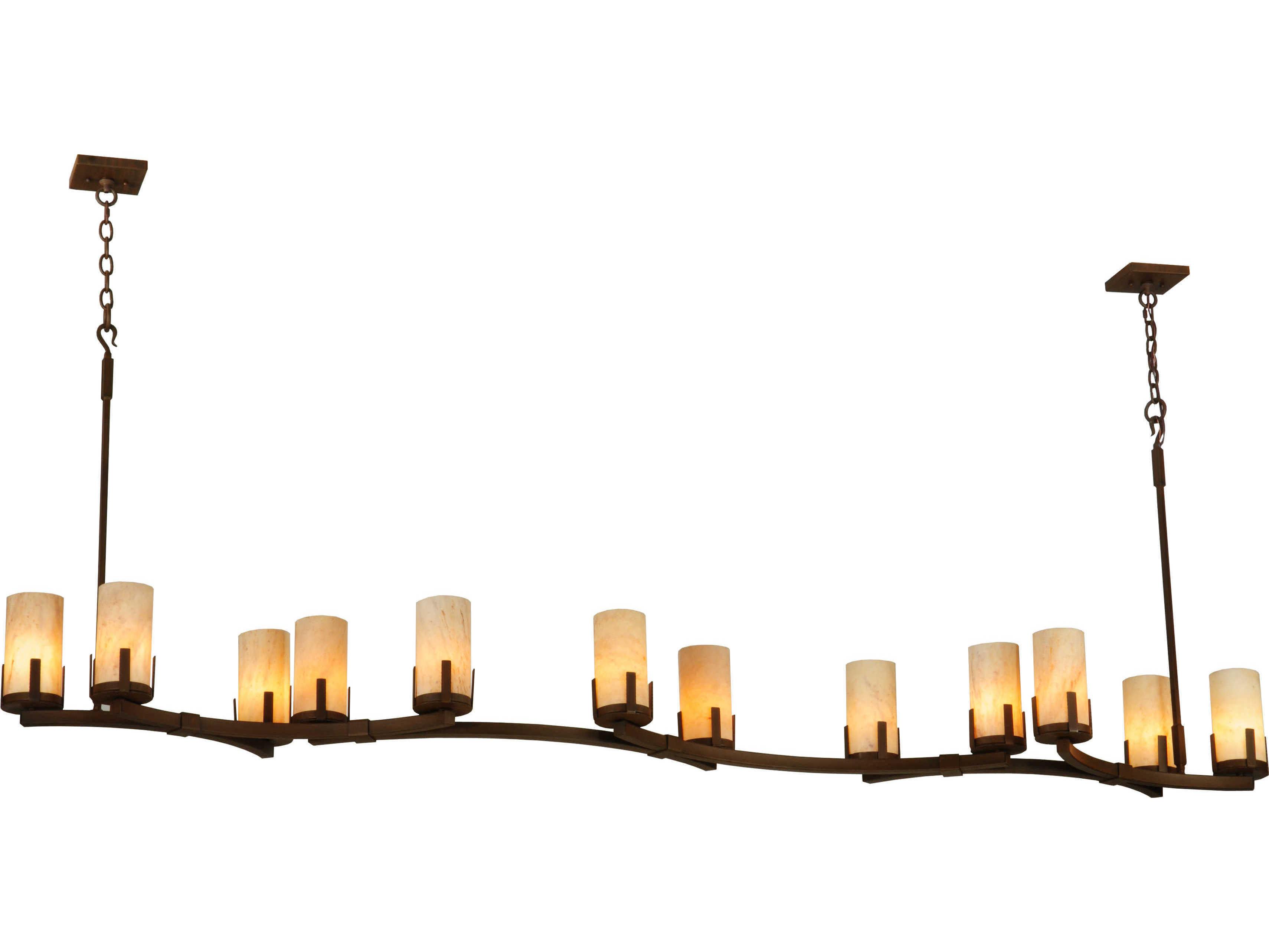 Meyda Lodge 12-Light Brown Glass Candelabra Cylinder Chandelier