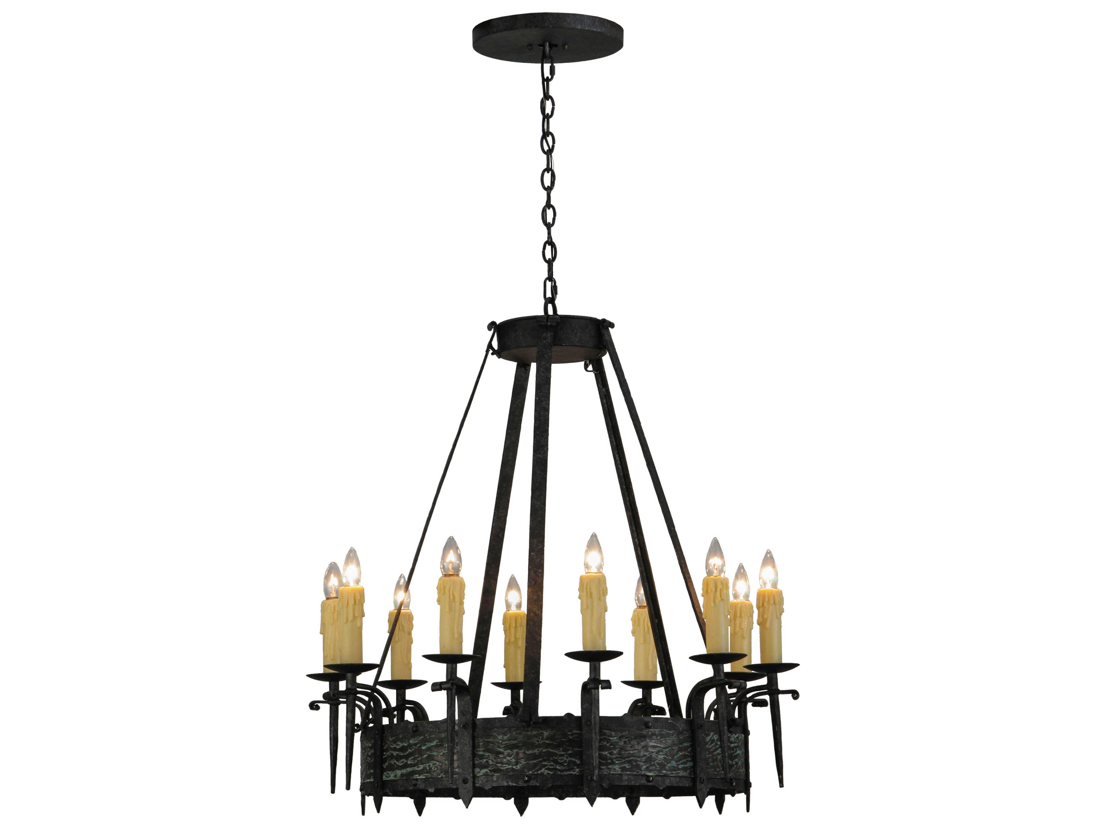 Meyda Costello 1-Light Black Candelabra Round Chandelier
