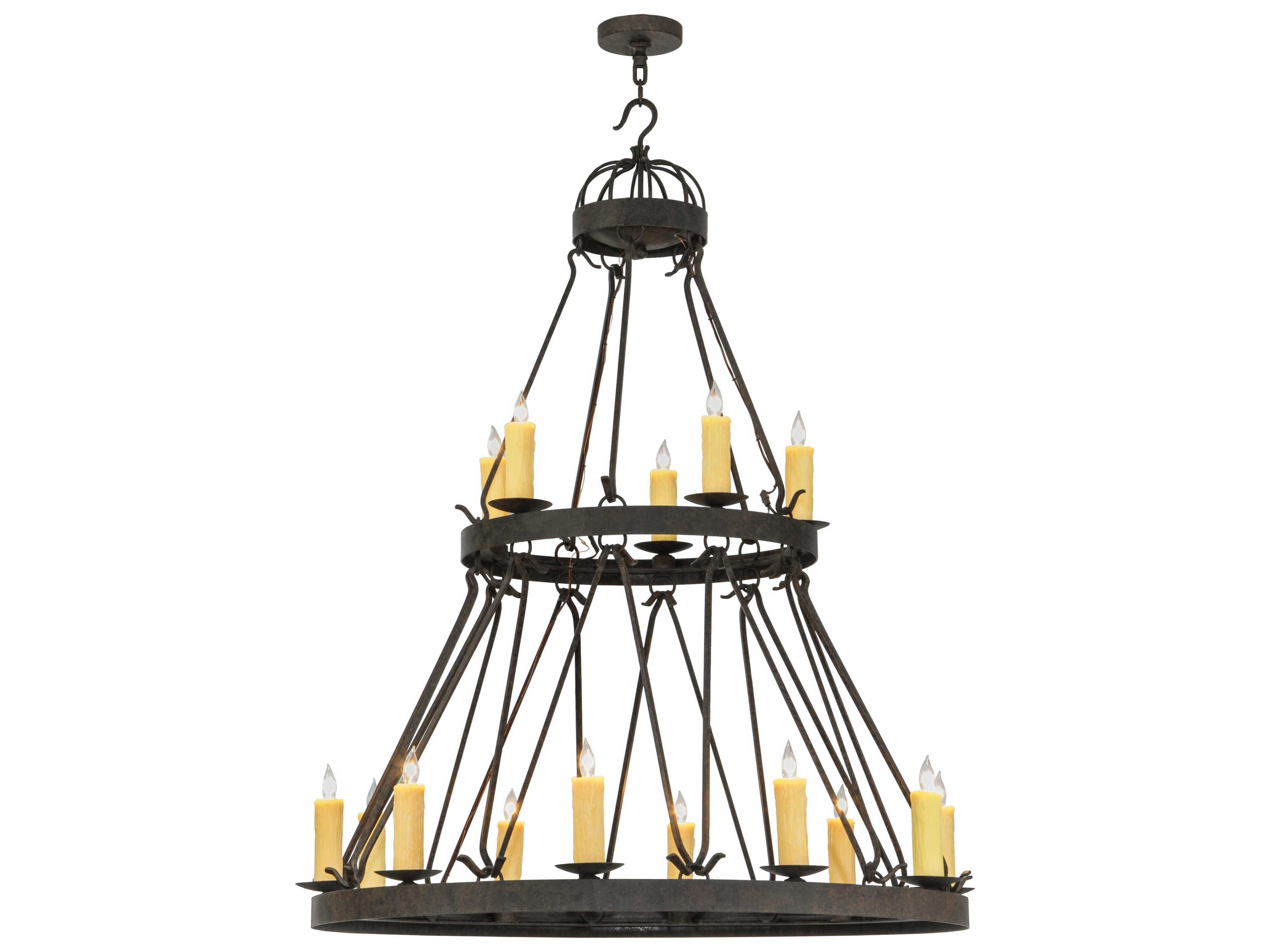 Meyda Lakeshore 15-Light Brown Candelabra Round Chandelier