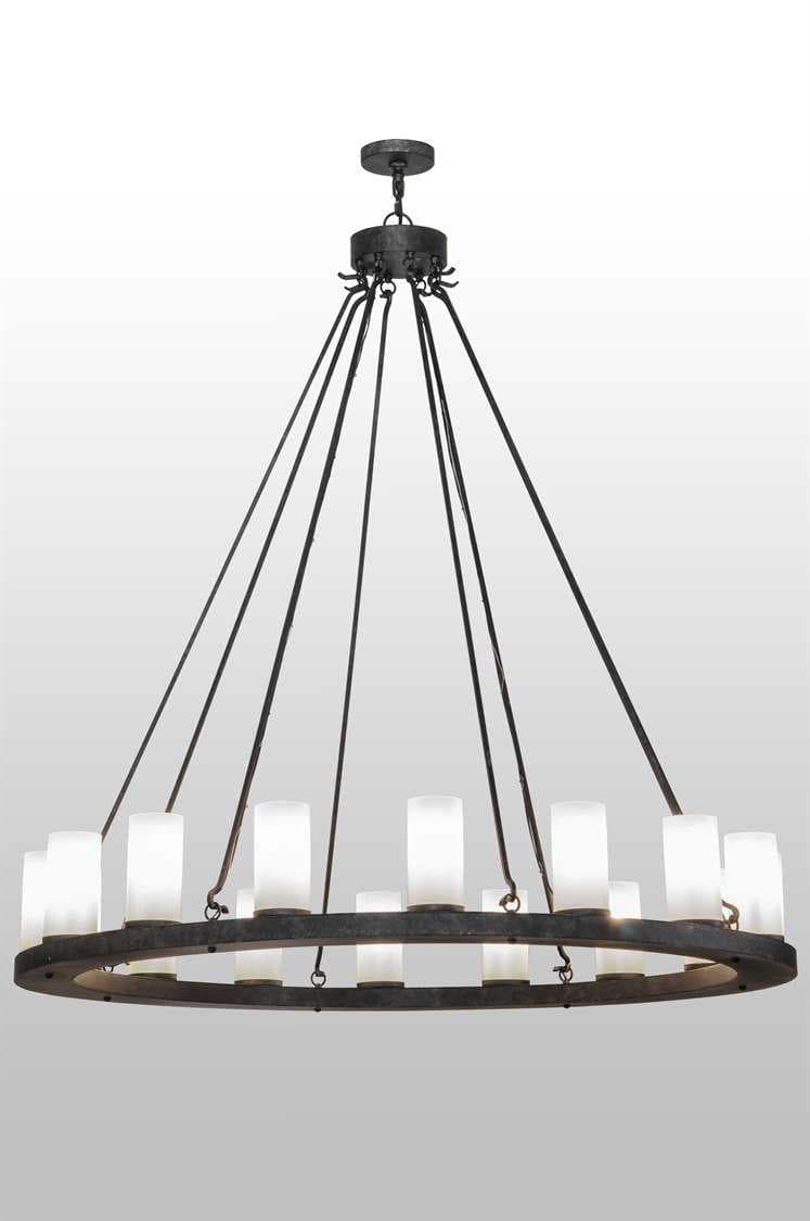 Meyda Deina 16-Light-Light Bronze Glass Candelabra Cylinder Round Chandelier