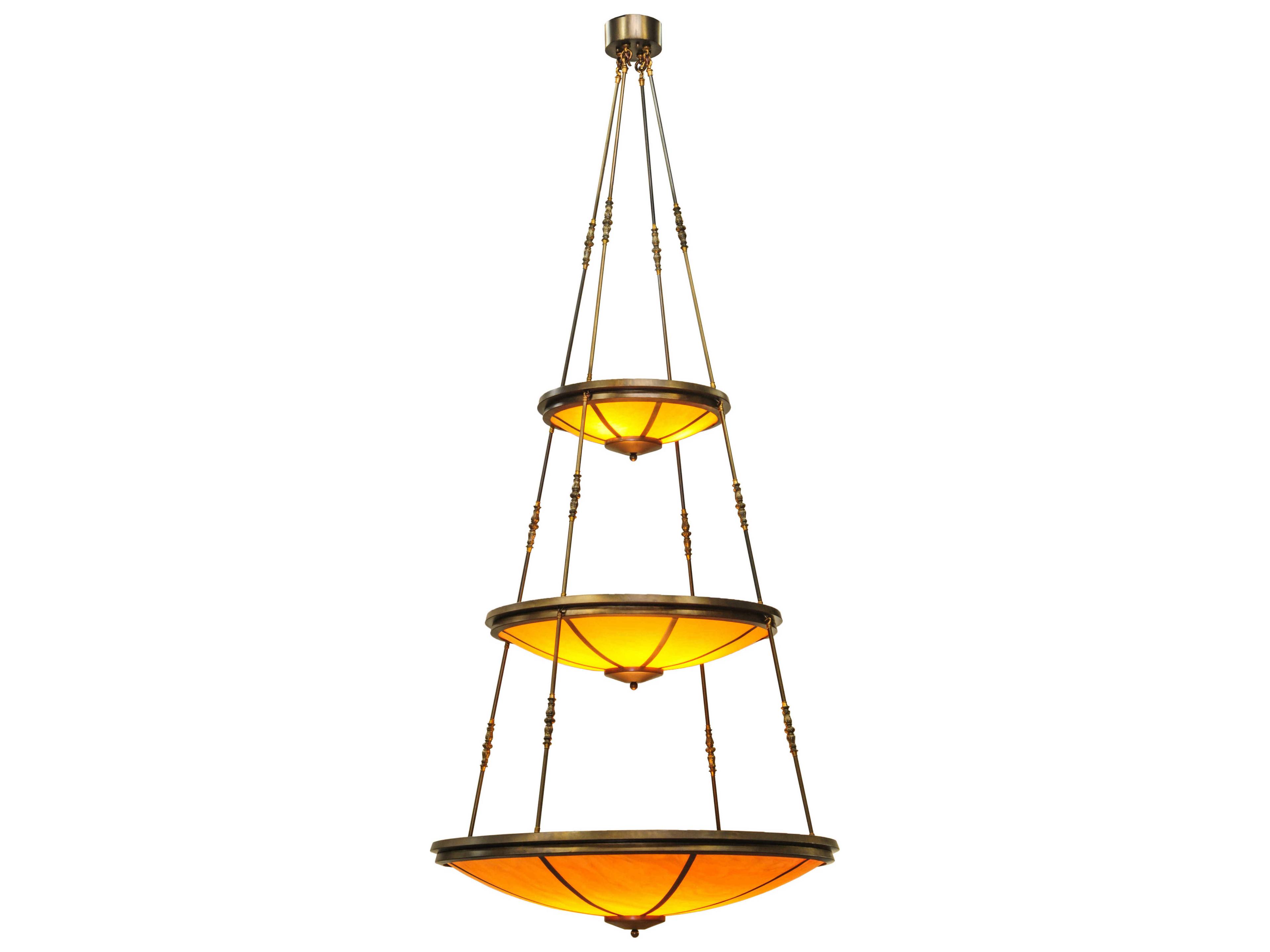 Meyda Lodge 1-Light Copper Bowl Tiered Pendant