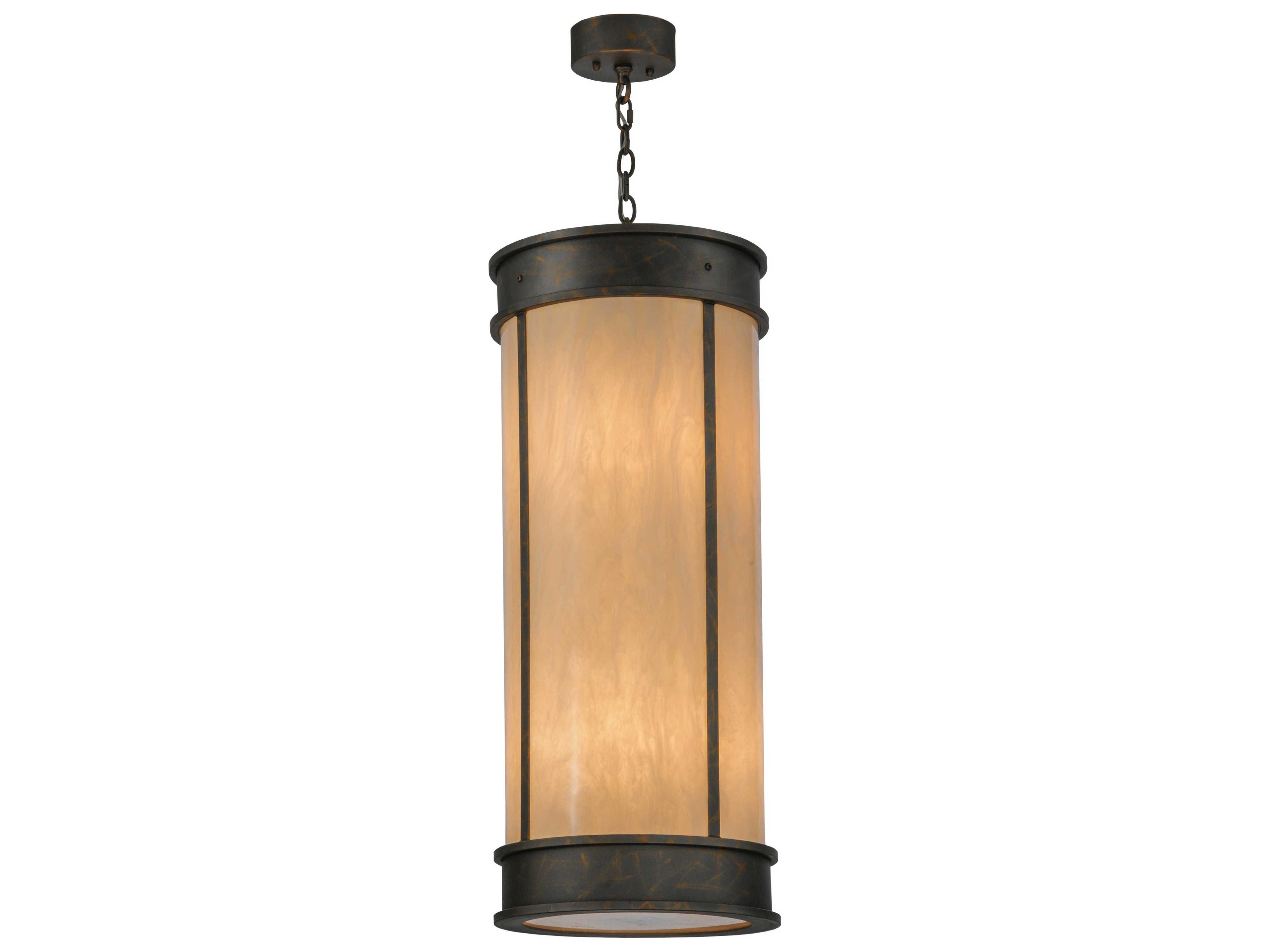 Meyda Lodge 8-Light Bronze Cylinder Pendant