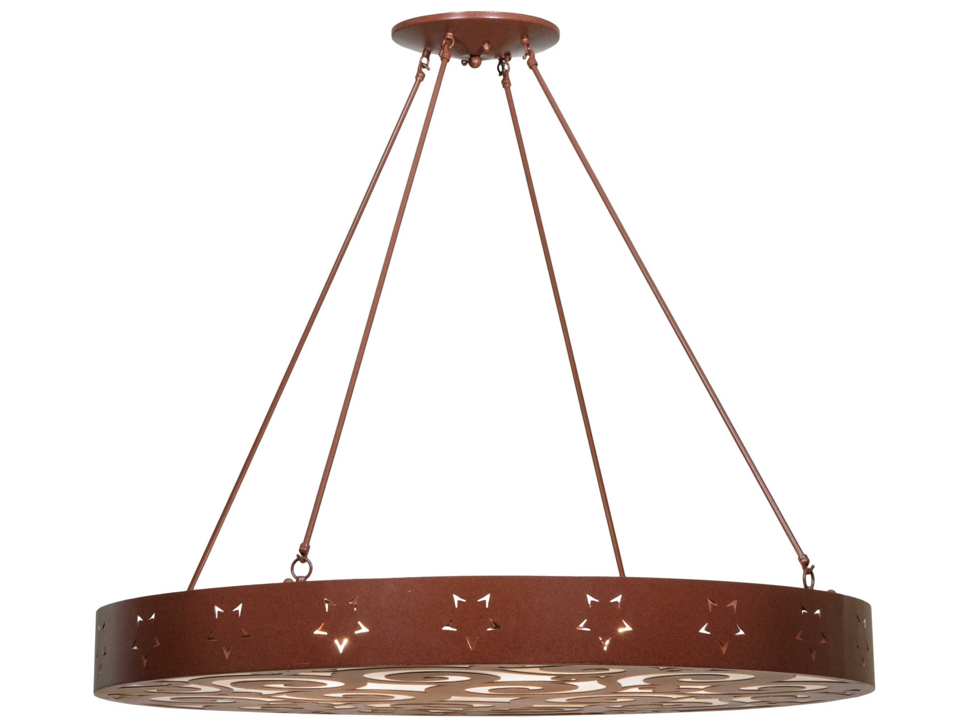 Meyda Lodge 6-Light Red Drum Semi Flush Mount