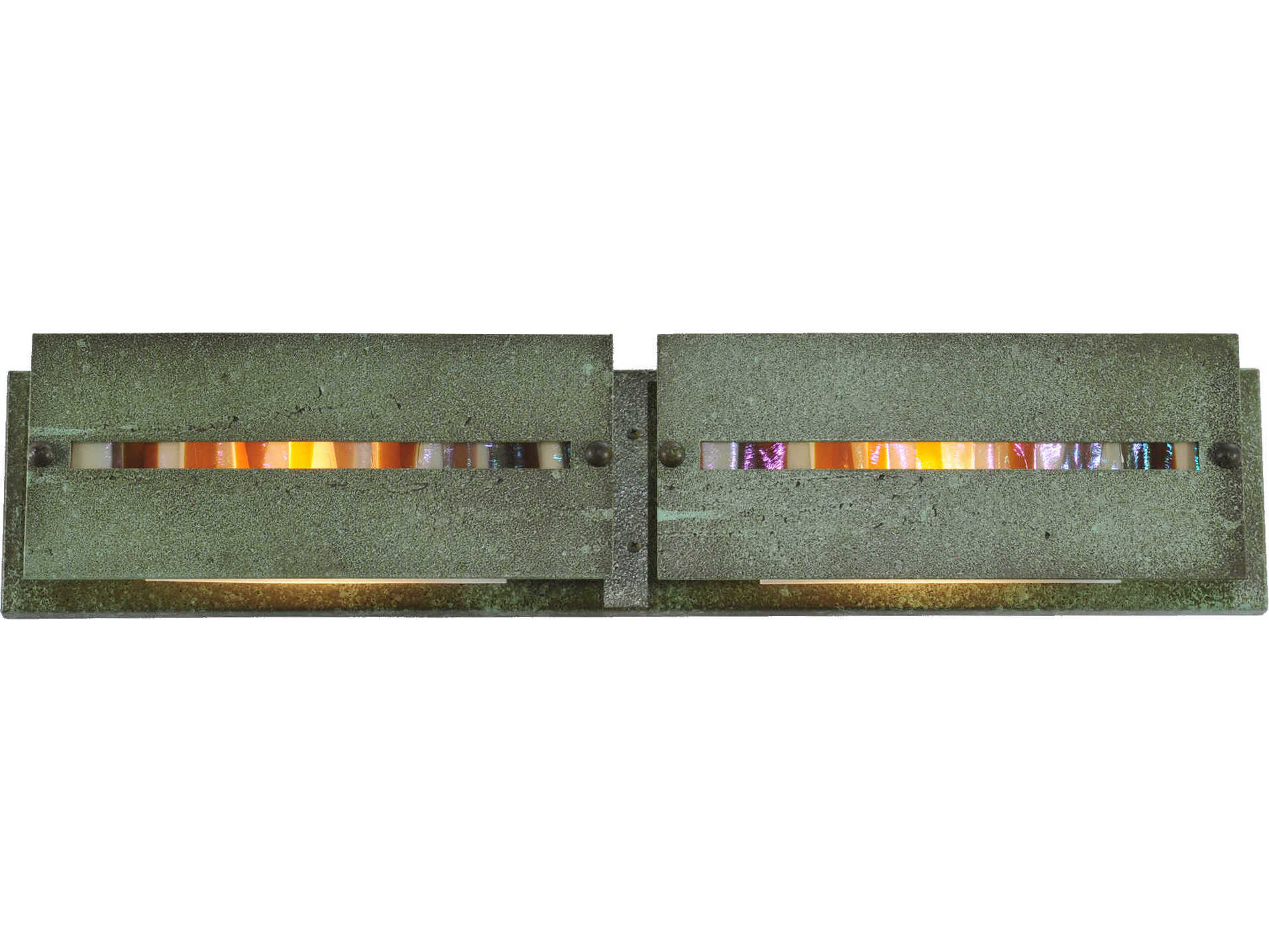 Meyda Moss Creek 2-Light Copper Glass Vanity Light