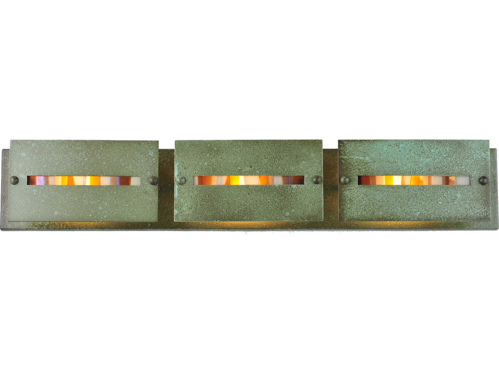 Meyda Moss Creek 3-Light Copper Glass Vanity Light