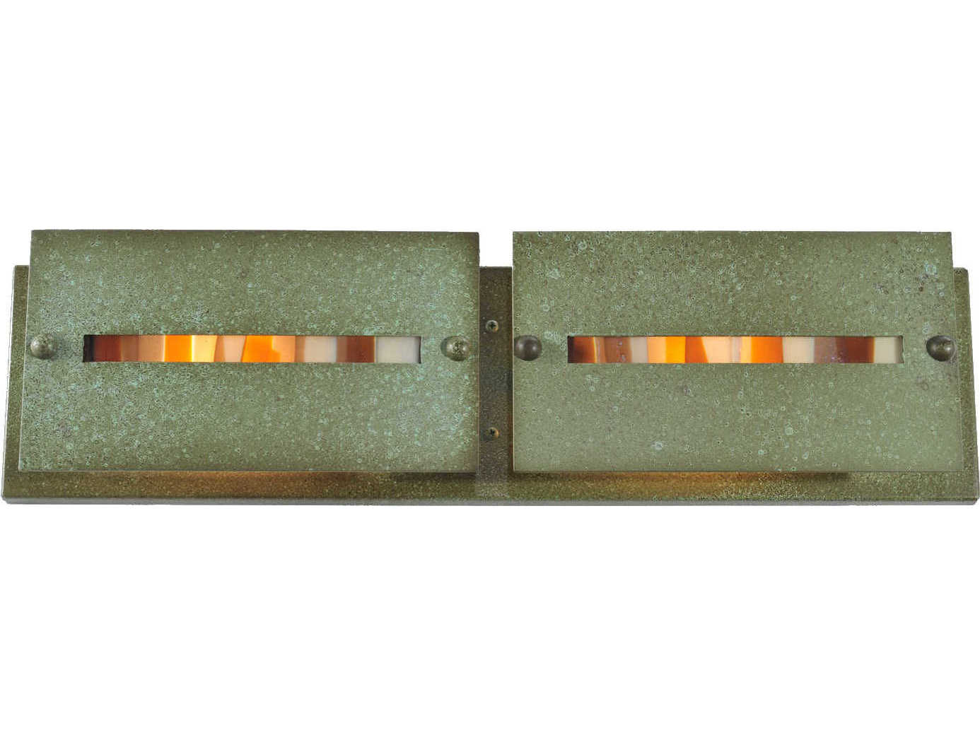 Meyda Moss Creek 2-Light Copper Glass Vanity Light