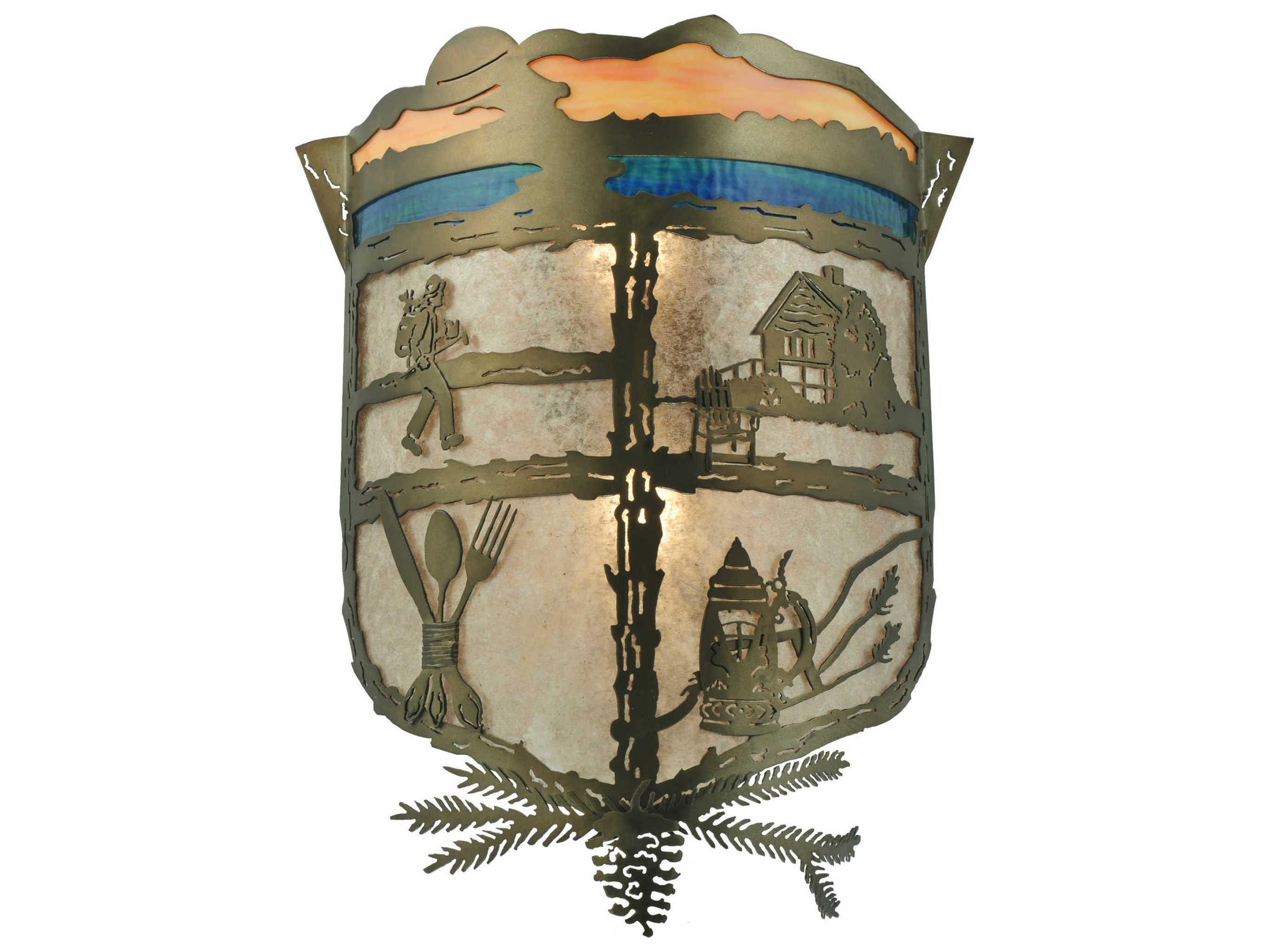 Meyda Lodge 2-Light Copper Wall Sconce