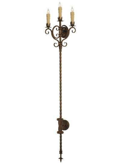 Meyda Palmira 3-Light Brown Wall Sconce