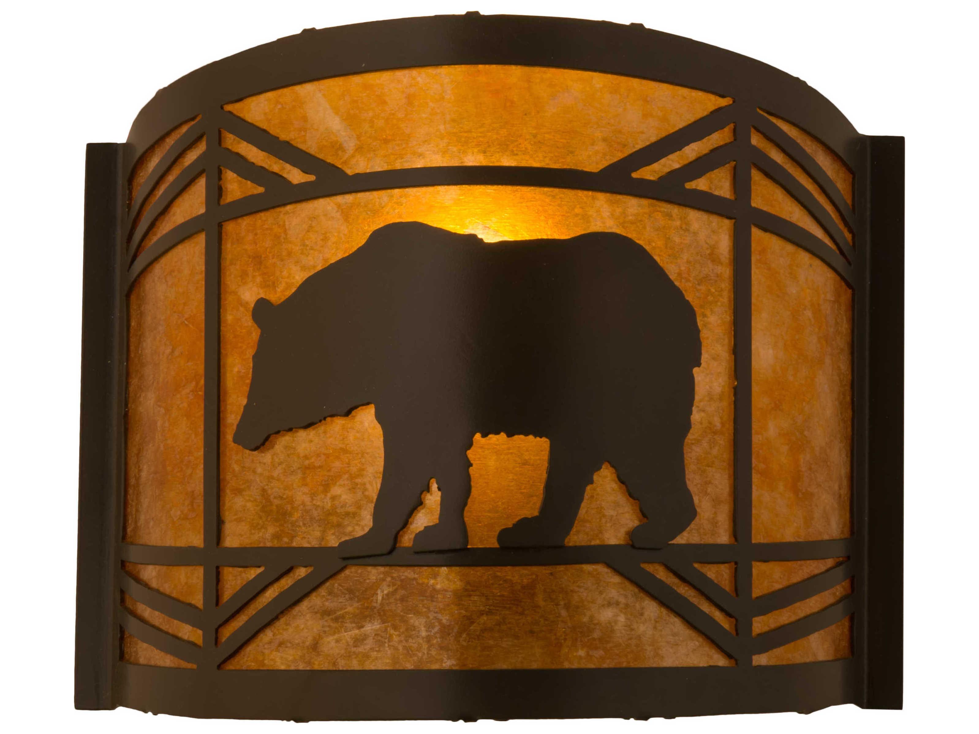 Meyda Lone Bear Timeless Bronze amber Wall Sconce