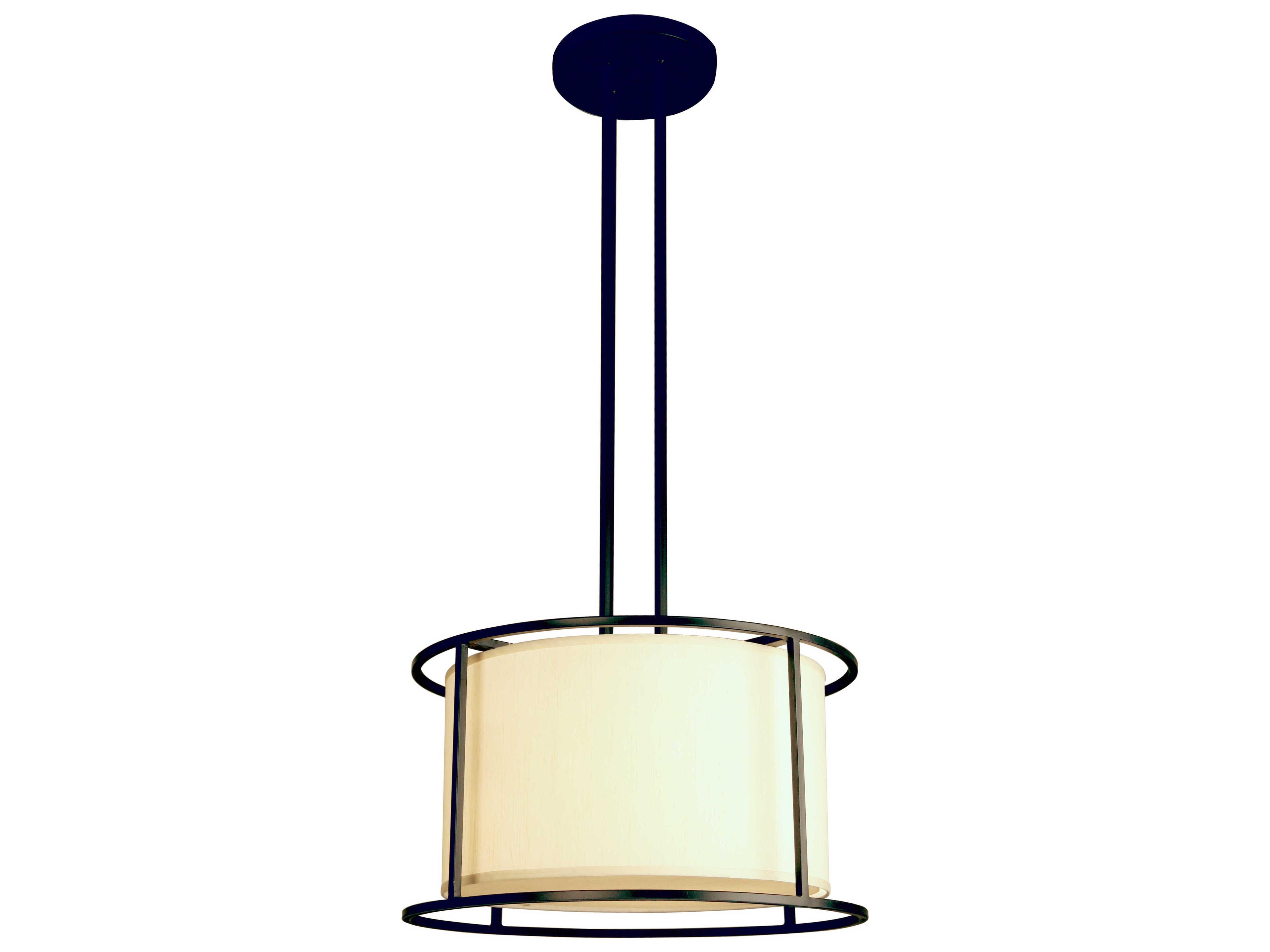 Meyda Lora 4-Light Blackwash Off White Drum Pendant