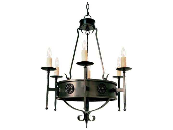 Meyda Lorenzo 6-Light French Bronze Candelabra Round Chandelier