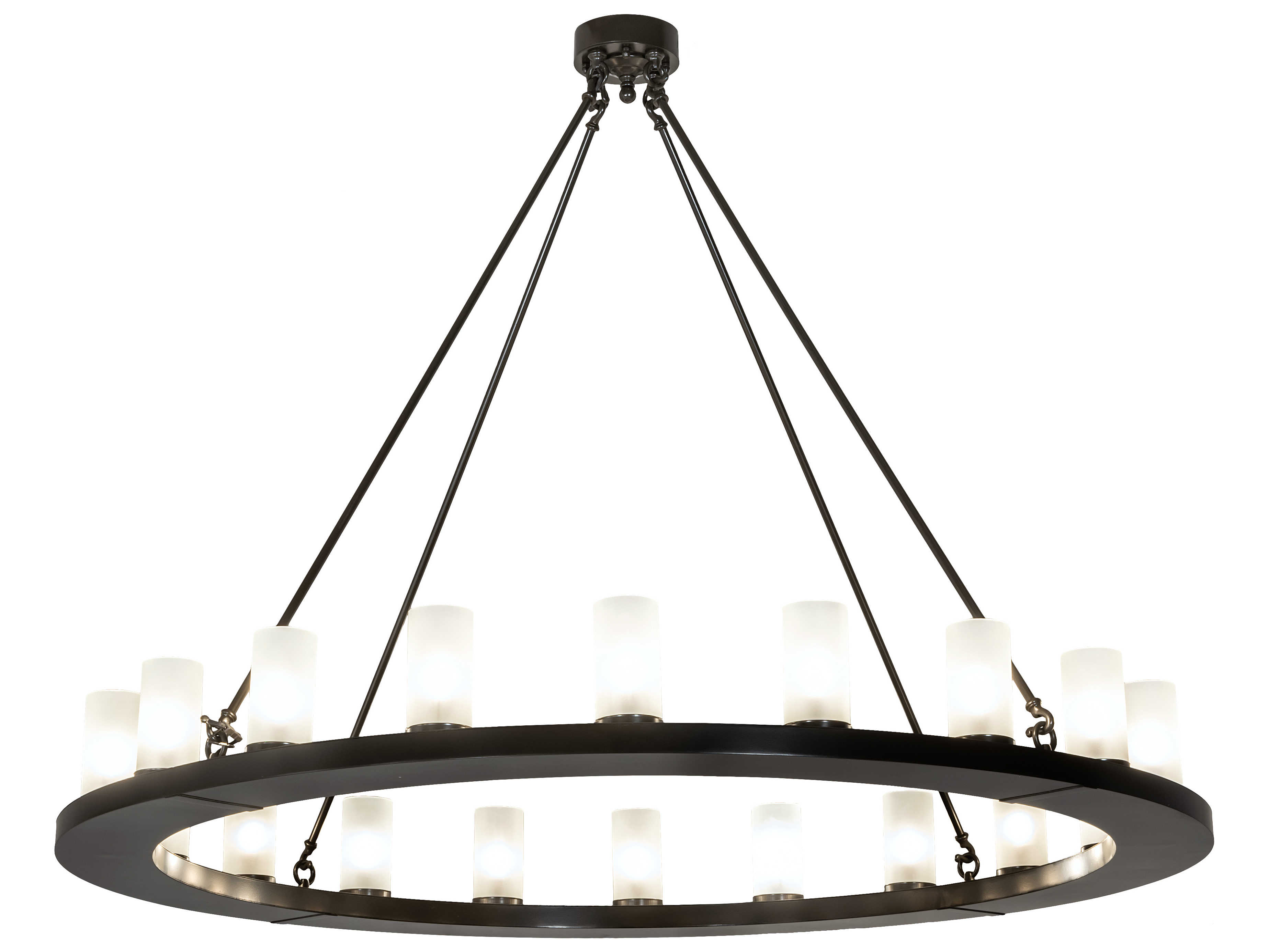 Meyda Loxley 20-Light Timeless Bronze Glass LED Cylinder Round Chandelier