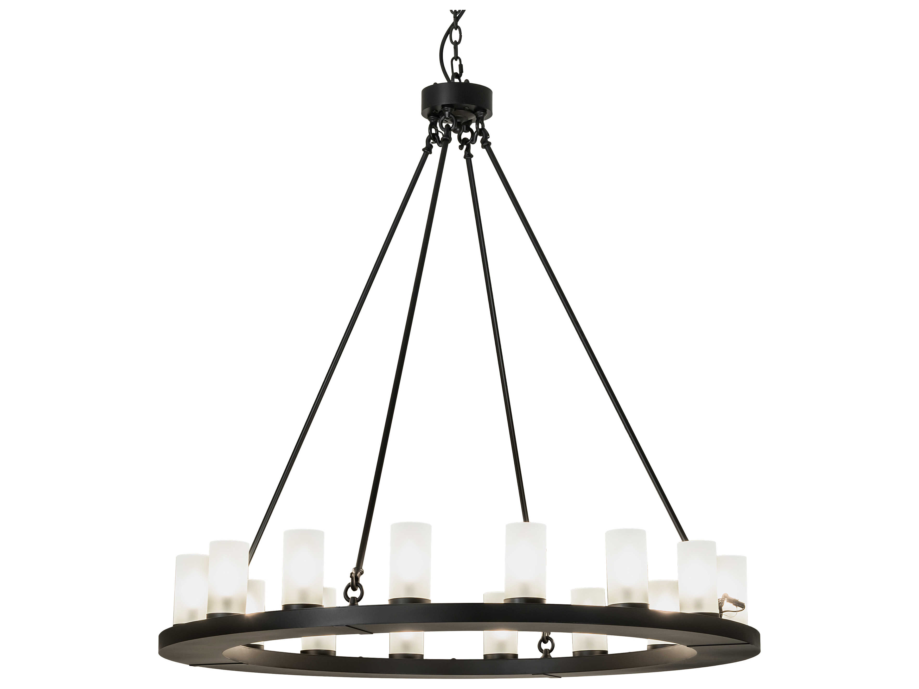 Meyda Loxley 16-Light6-Light Blackwash Glass Cylinder Round Chandelier