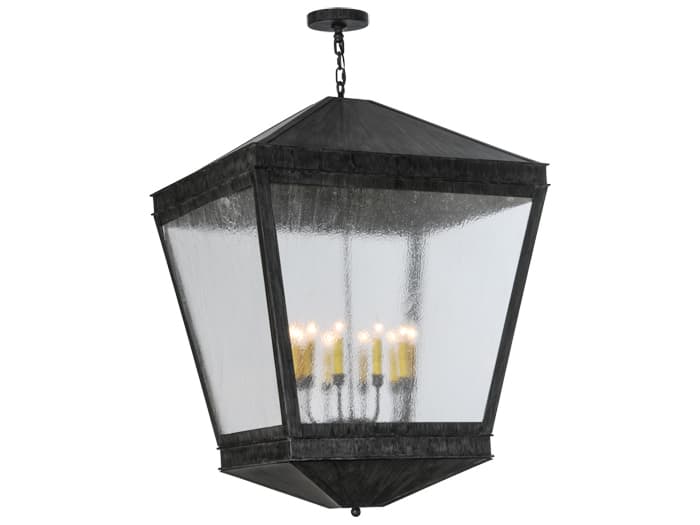 Meyda Madeline 10-Light Black Seedy Clear Candelabra Lantern Chandelier