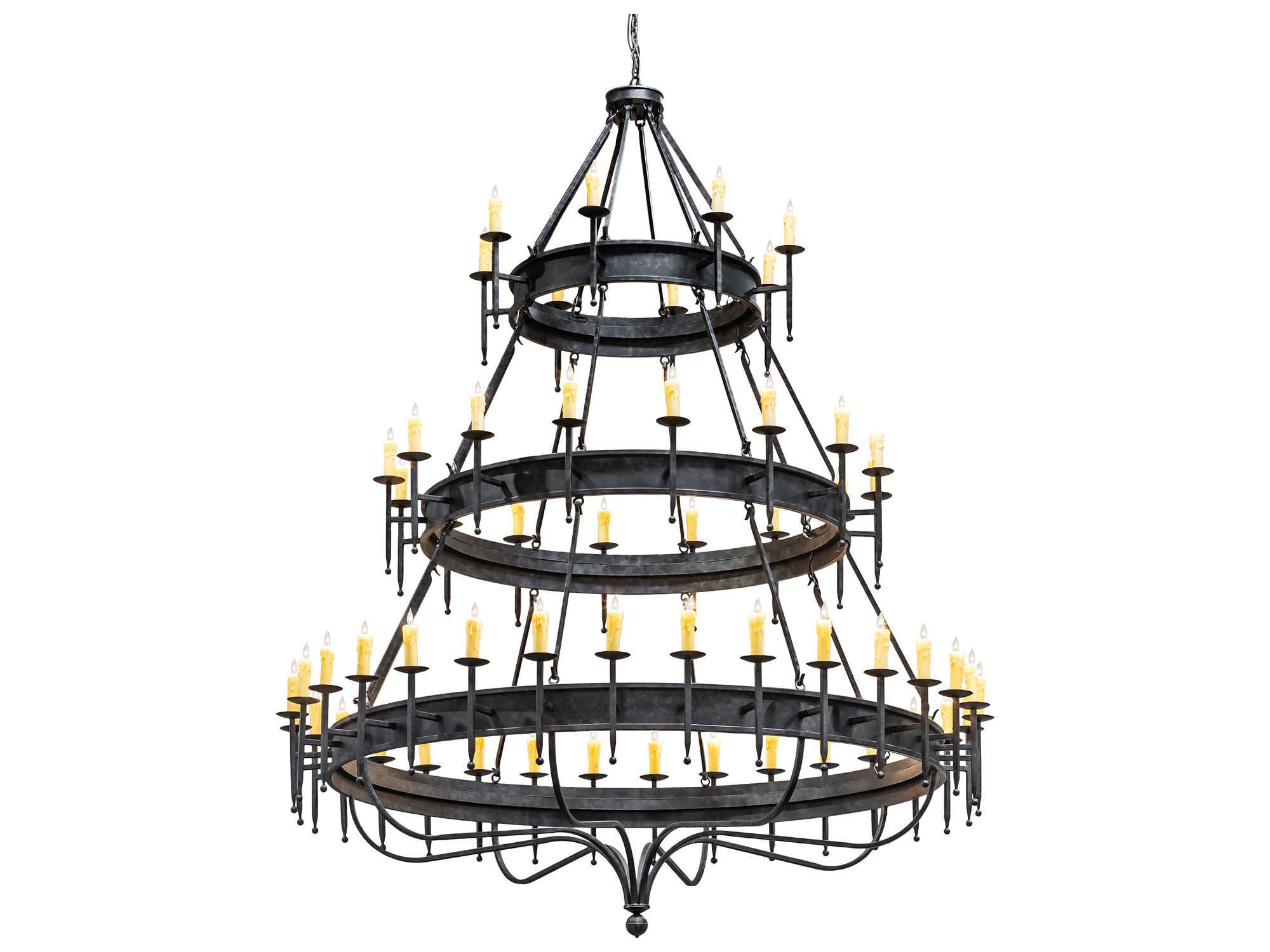 Meyda Marta 56-Light Black Candelabra Round Tiered Chandelier