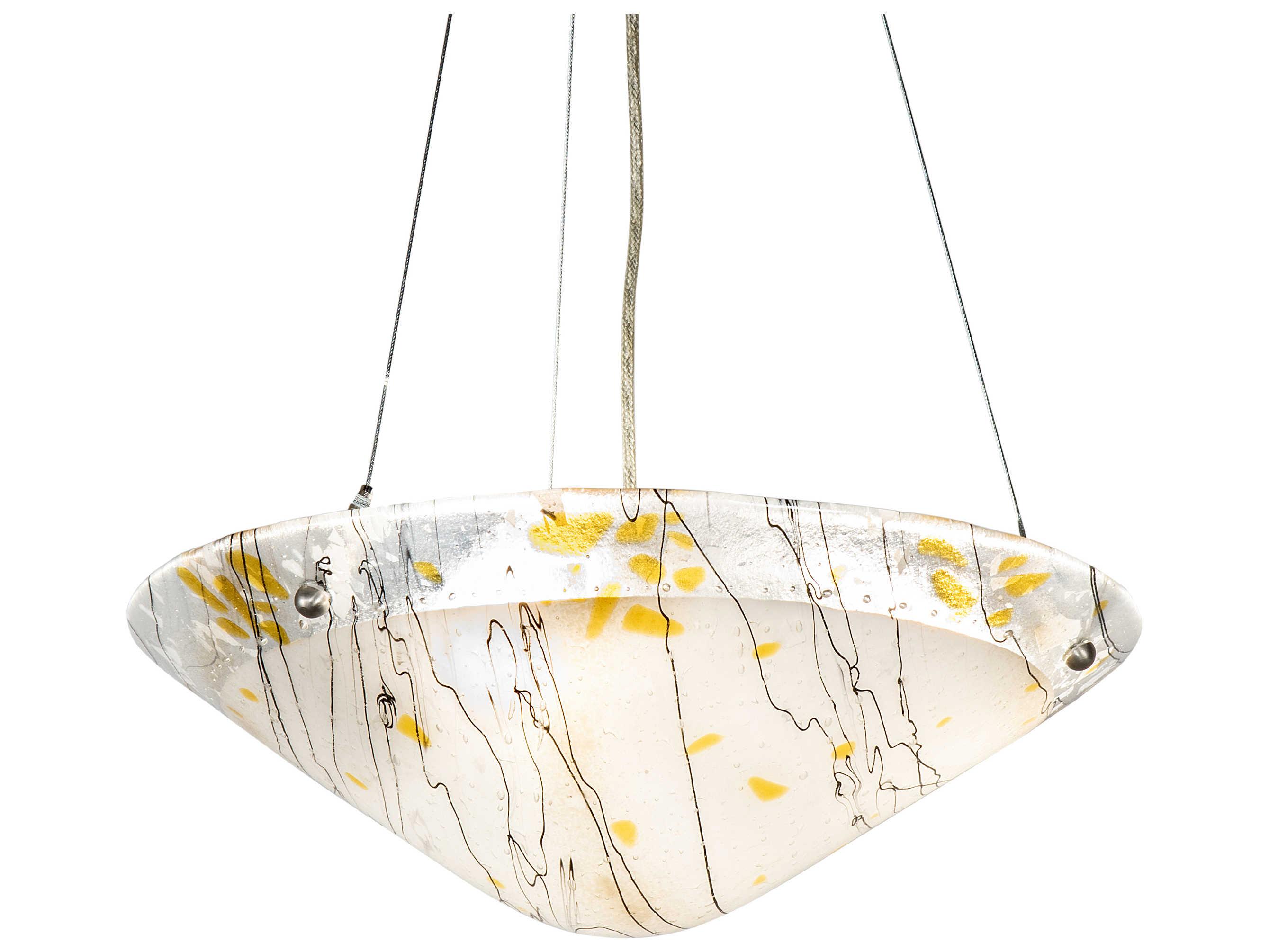 Meyda Metro Fusion 3-Light Nickel Glass Bowl Pendant