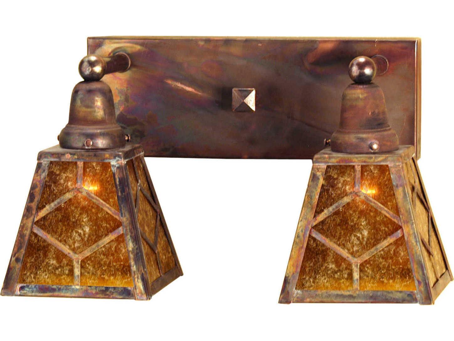 Meyda Mica 2-Light Brown Glass Wall Sconce