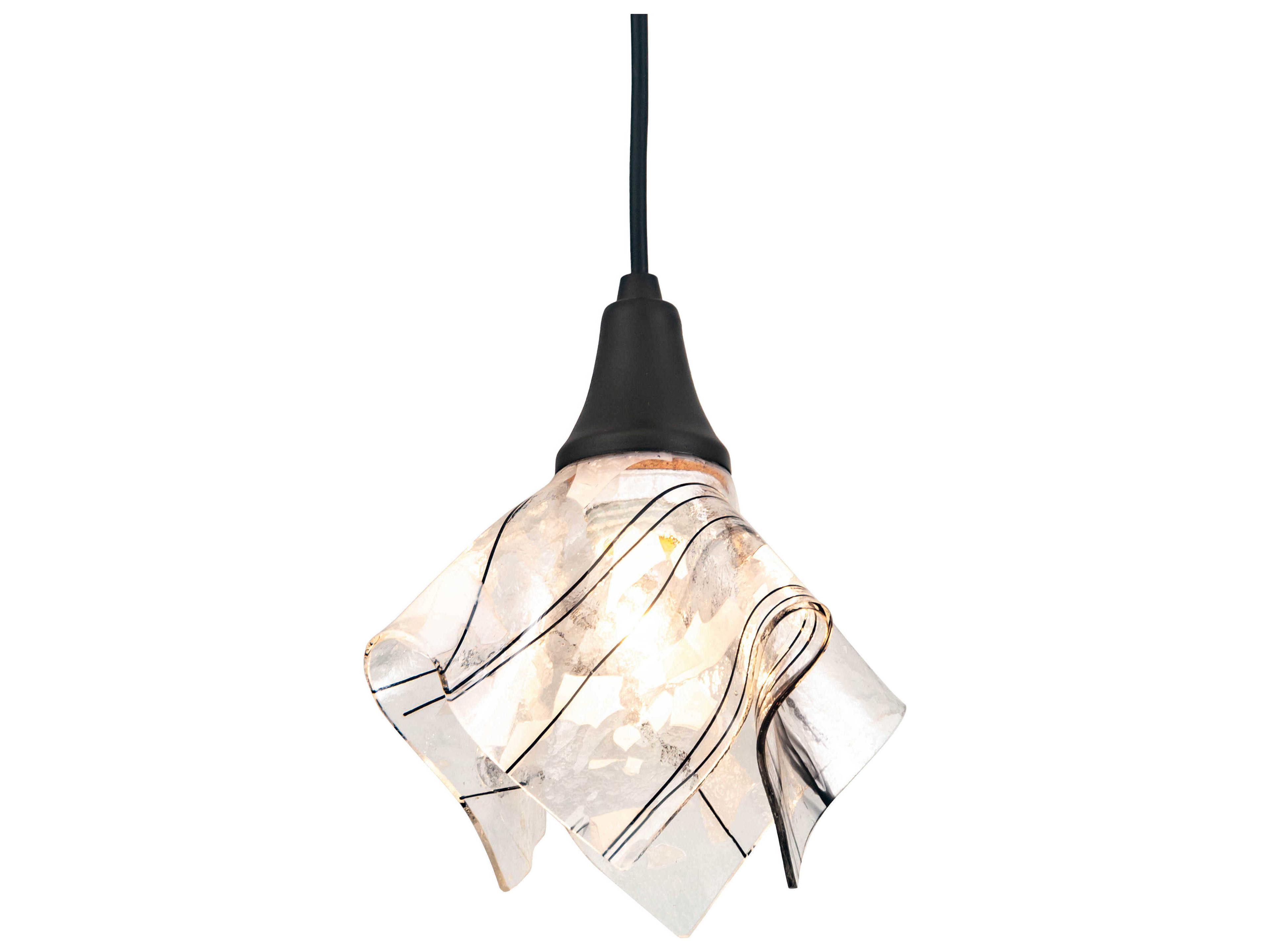 Meyda Handkerchief 1-Light Black Glass Mini Pendant