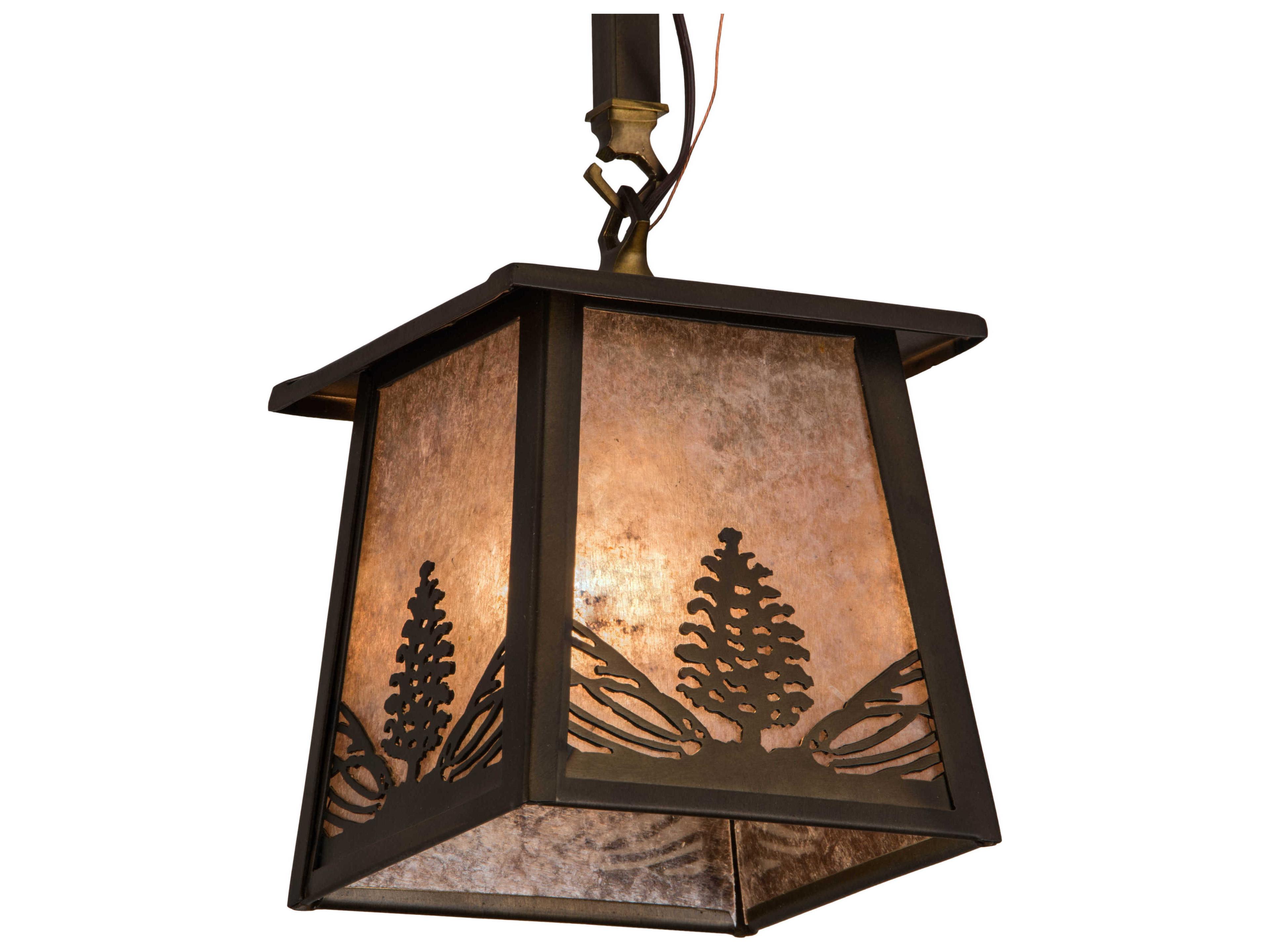 Meyda Mountain Pine 1-Light Copper Glass Mini Pendant