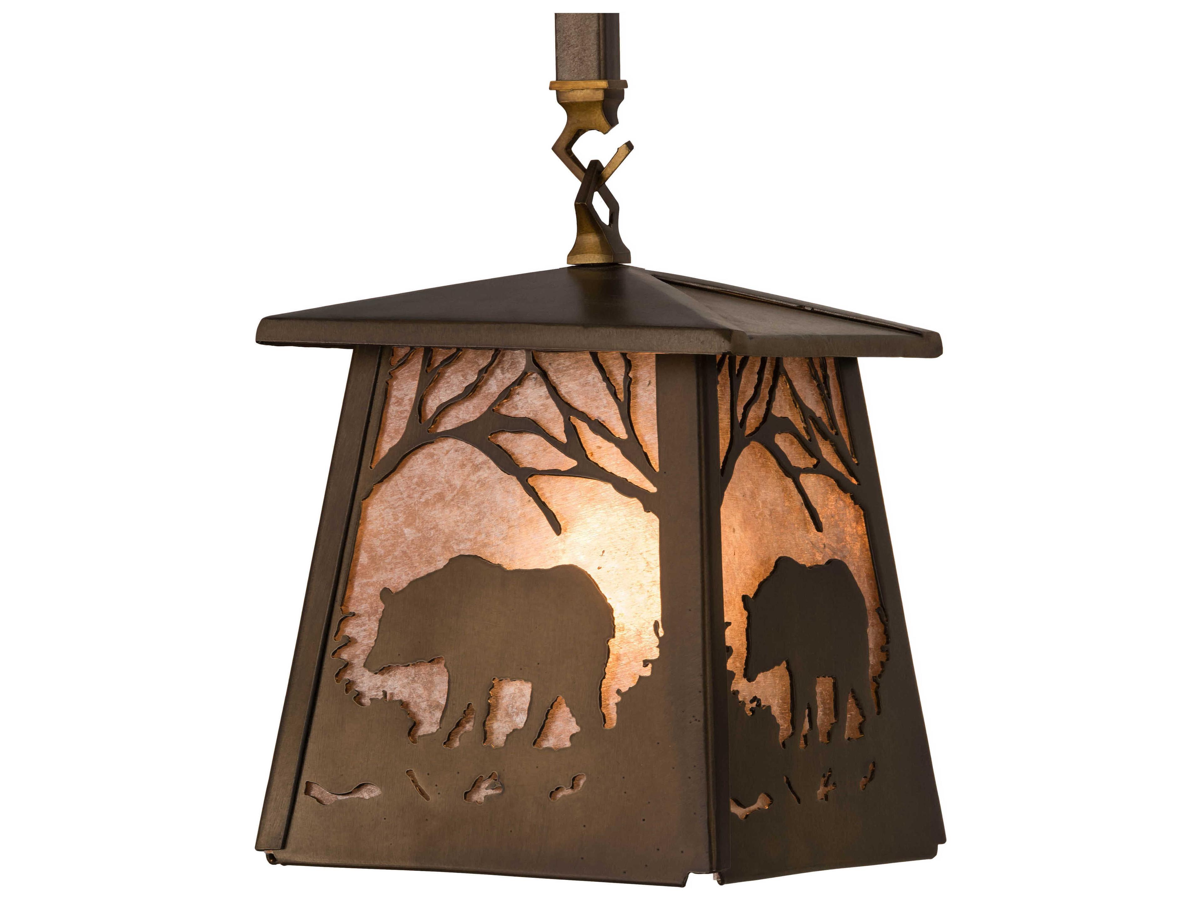 Meyda Bear At Dawn 1-Light Copper Glass Mini Pendant