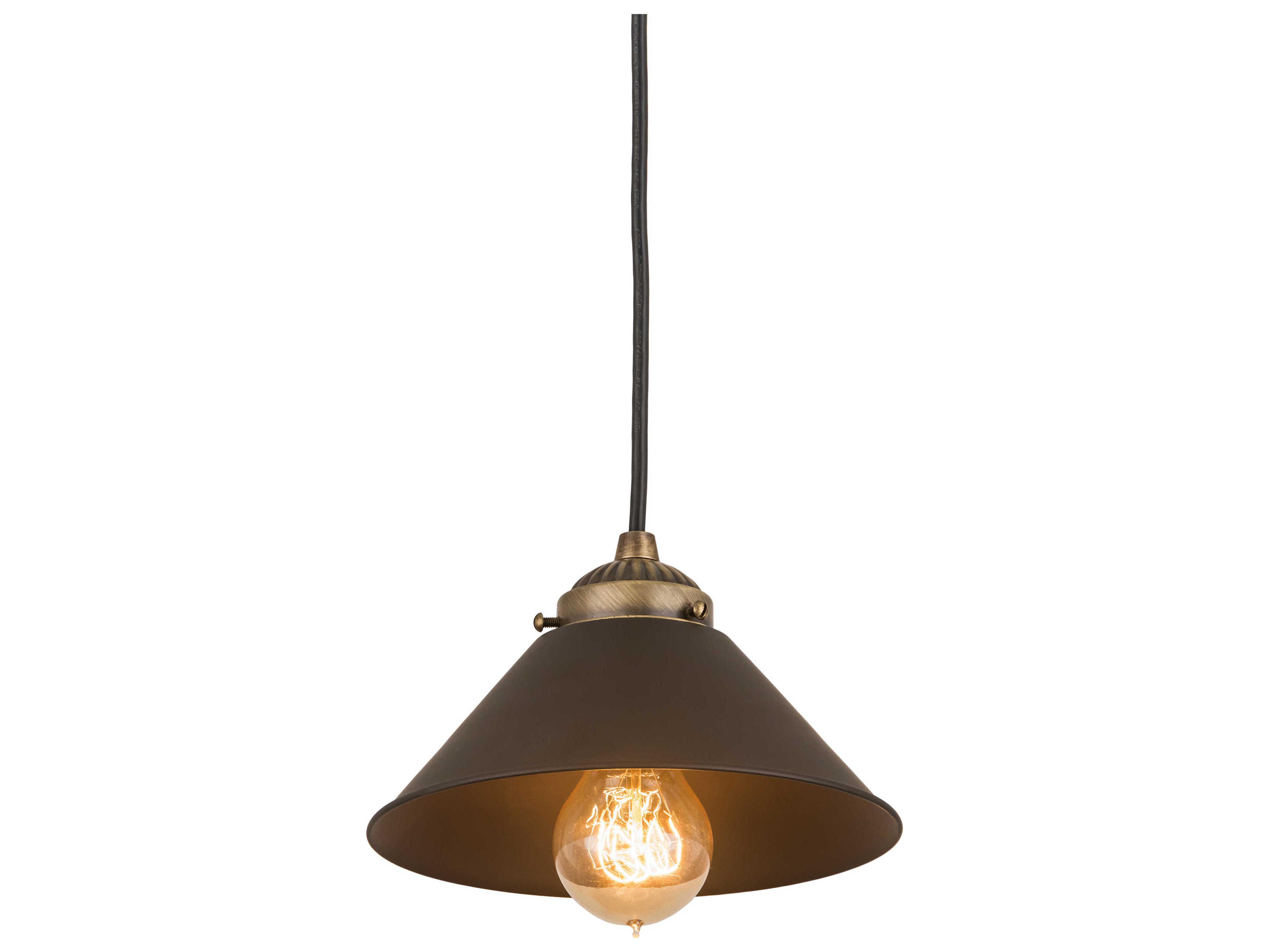 Meyda Revival 1-Light Brass Glass Mini Pendant