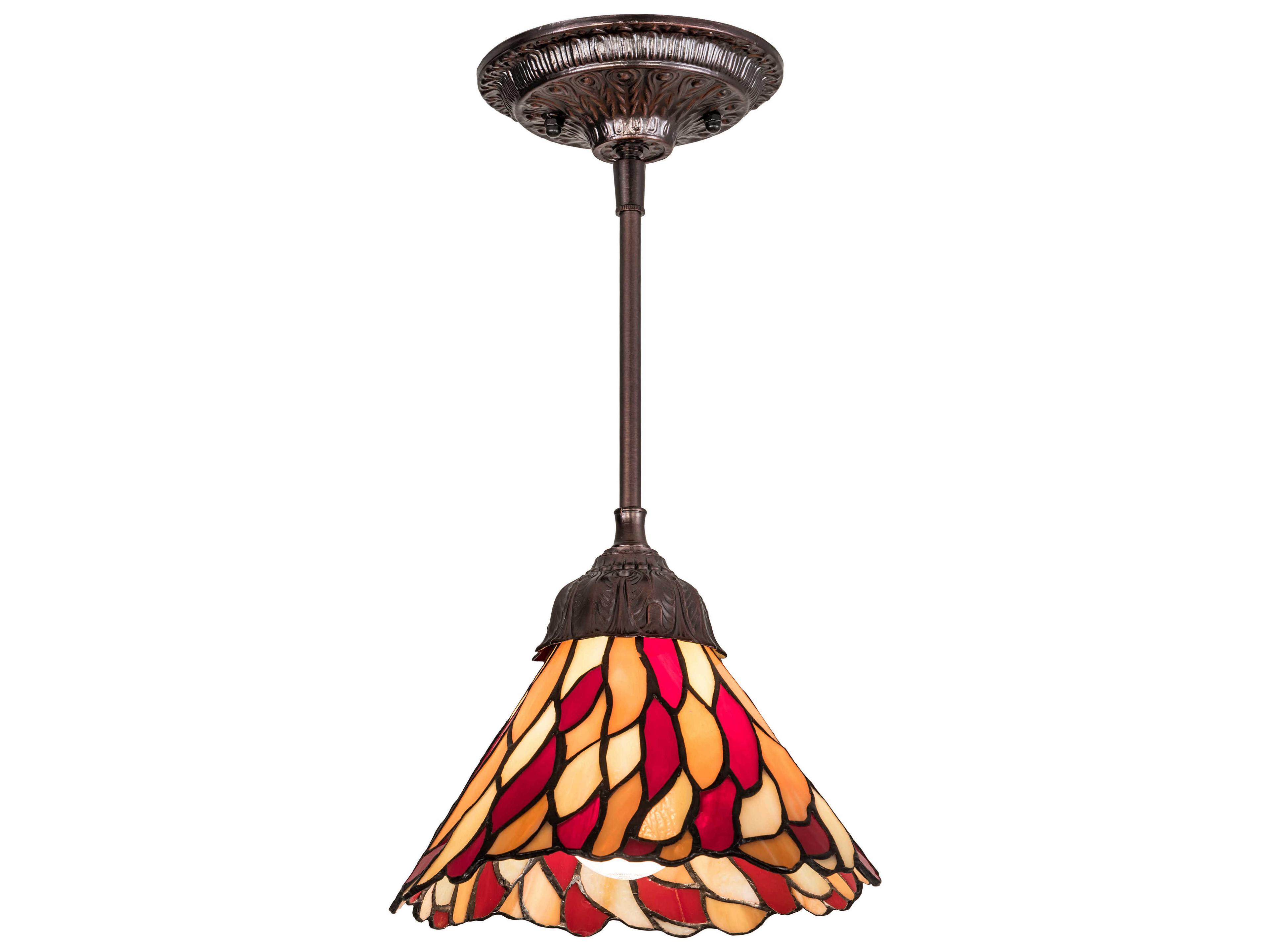 Meyda 1-Light Bronze Tiffany Mini Pendant