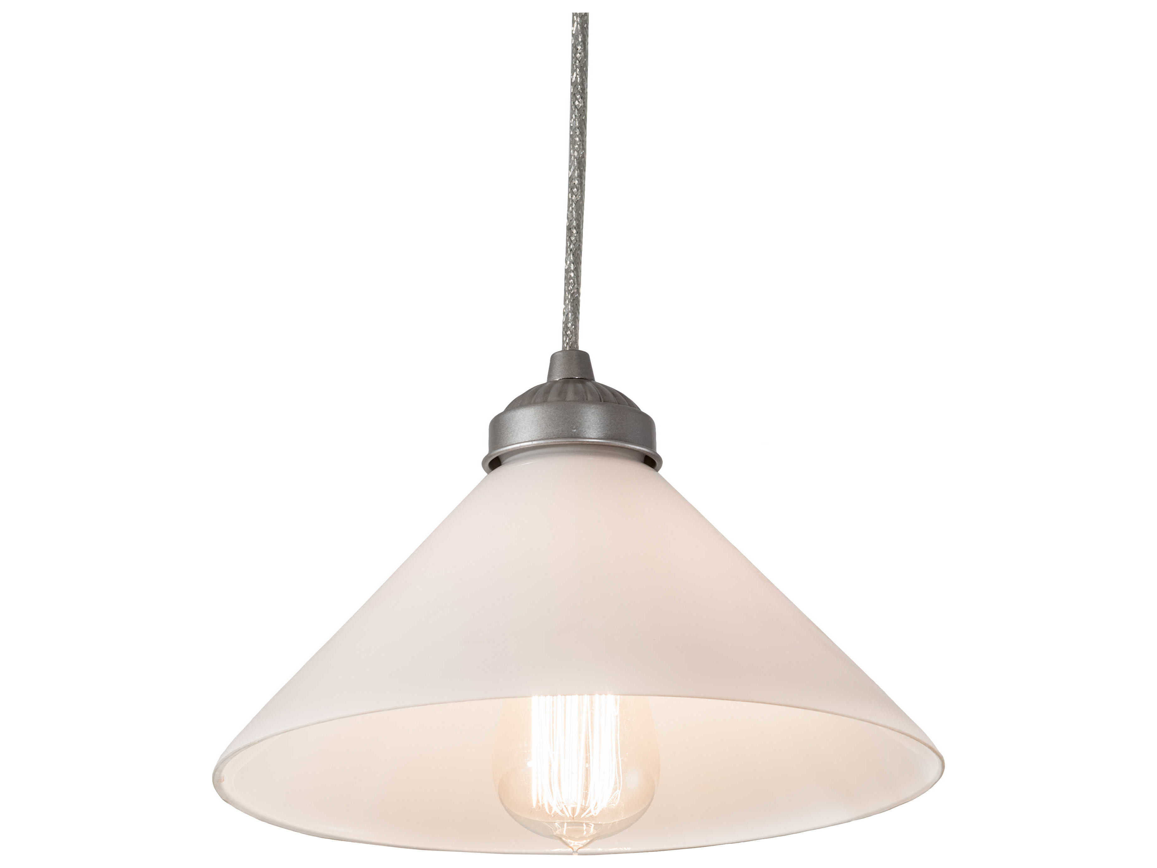 Meyda Antencio 1-Light Nickel Glass Mini Pendant