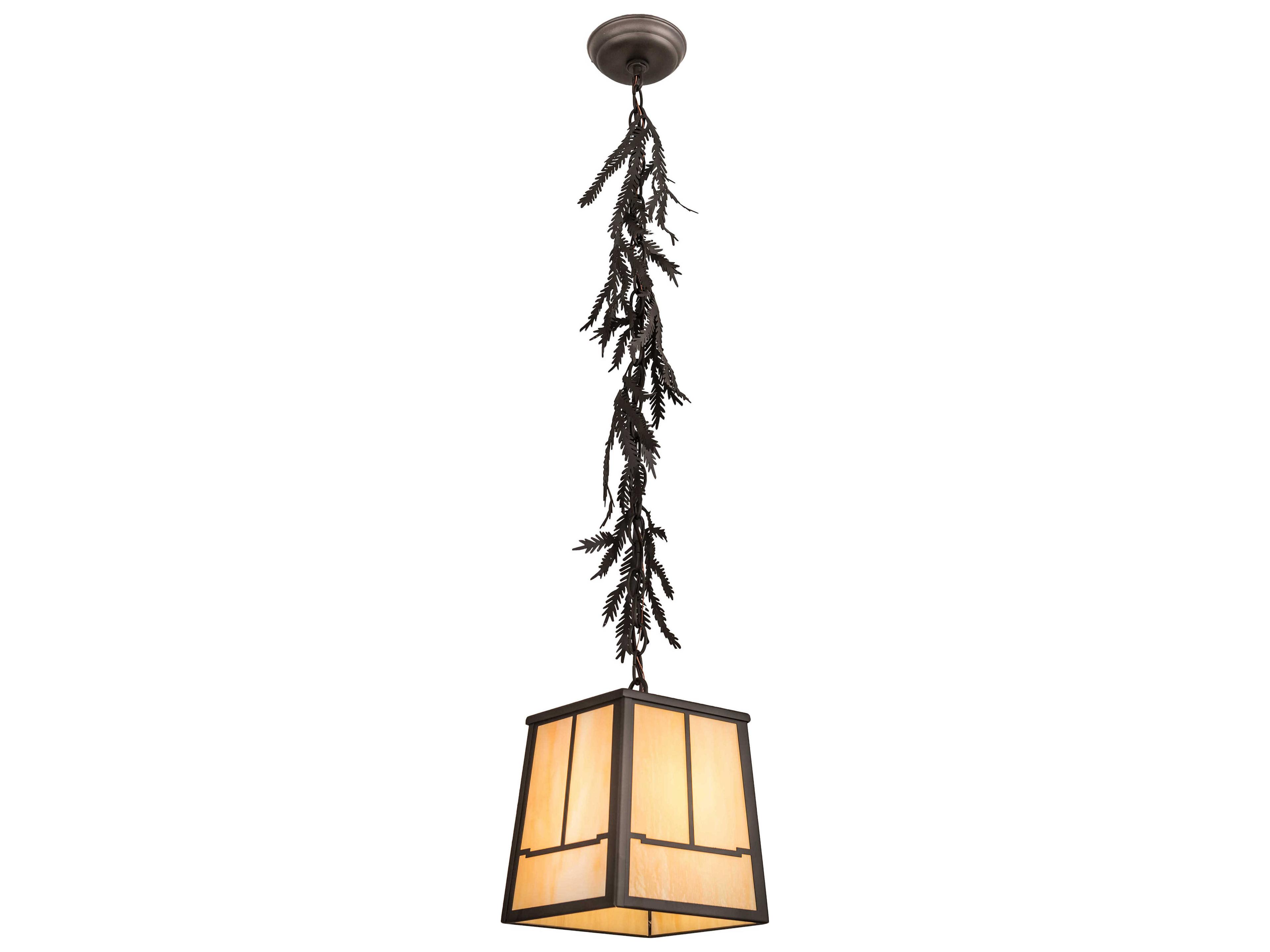 Meyda Pine Branch Valley View 1-Light Bronze Mini Pendant