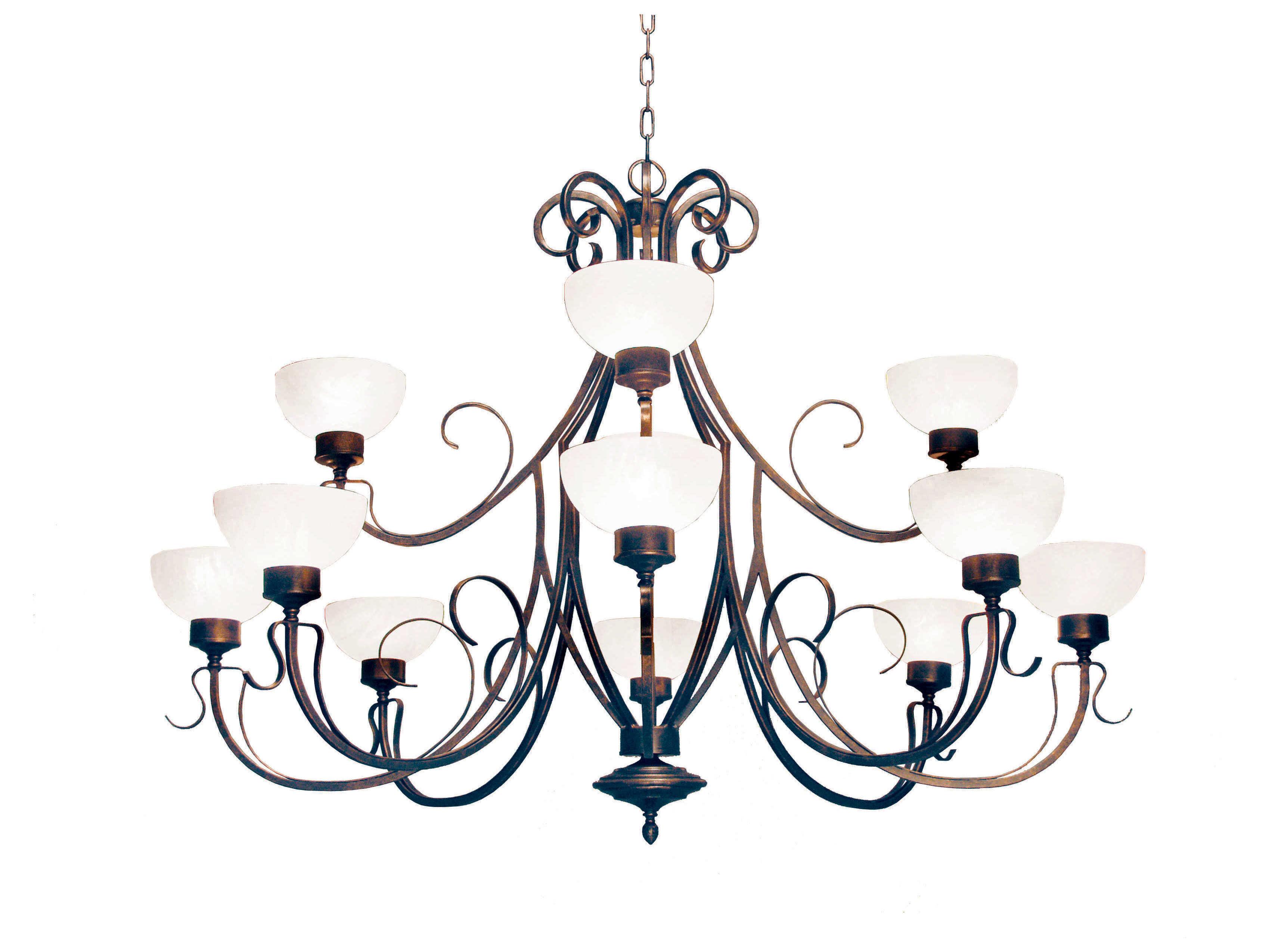 Meyda Mirasol Gilded Tobacco Brown Glass Bowl Chandelier